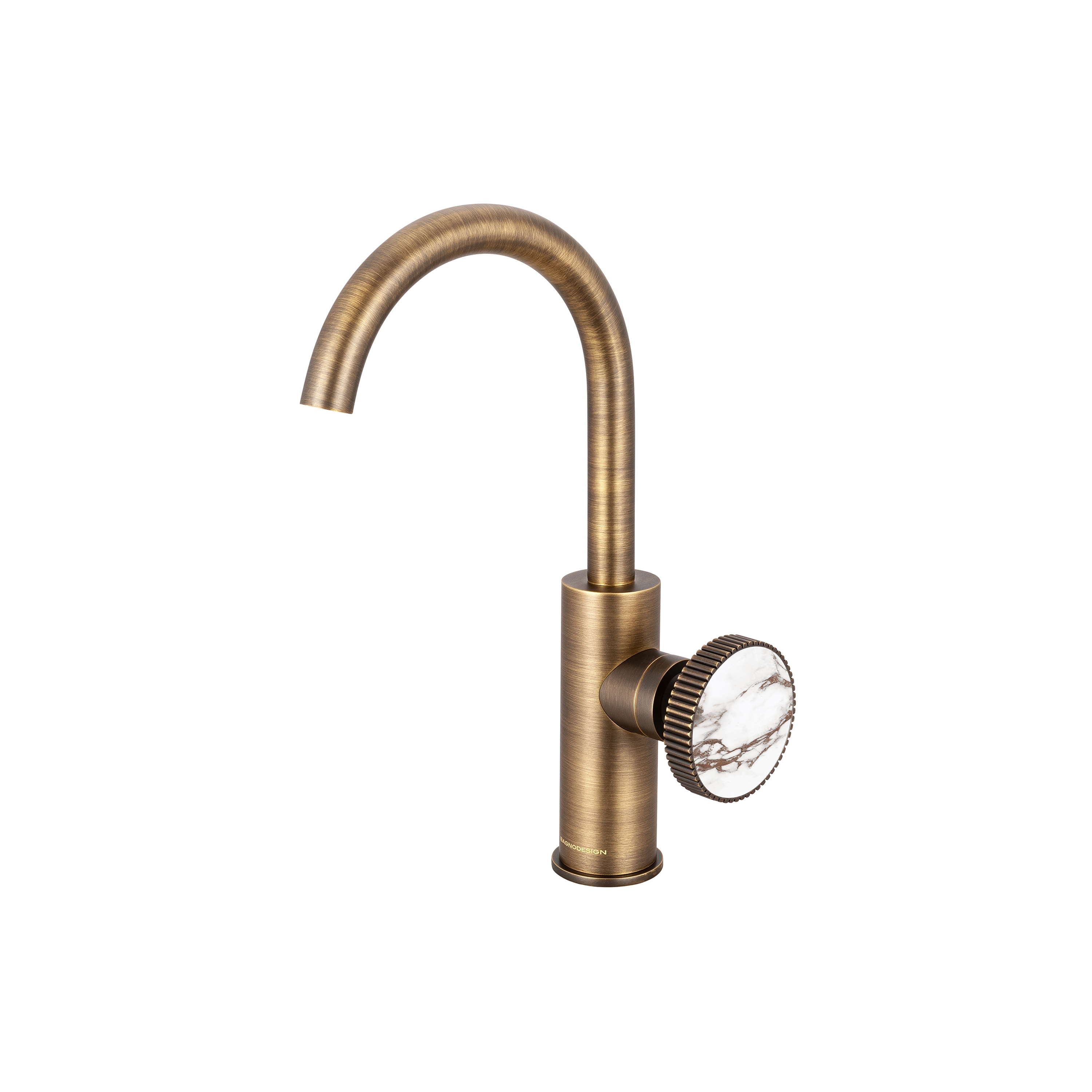 Chiasso | Deck Mounted Mono Basin Mixer With Porcelain Handle Insert Without Waste