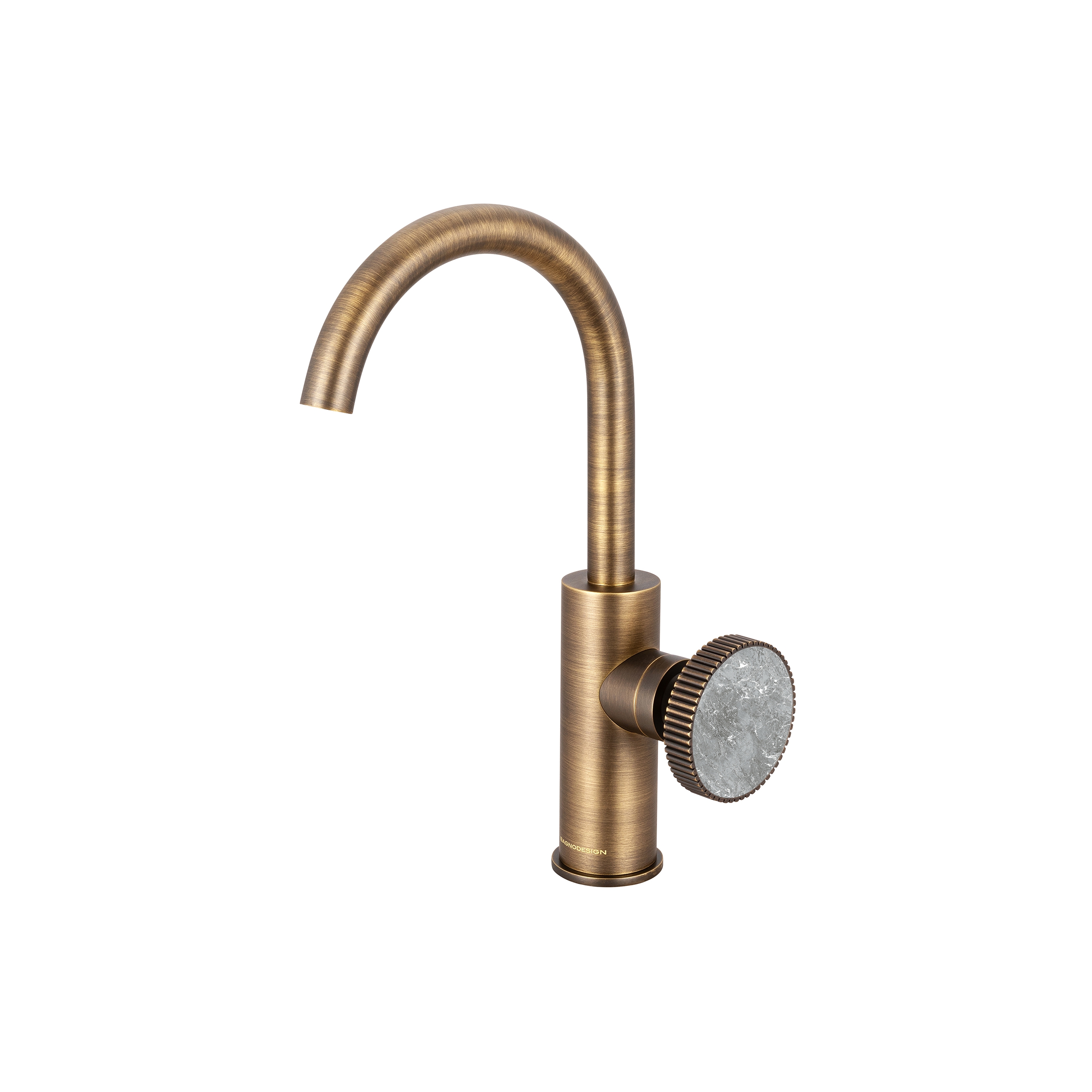 Chiasso | Deck Mounted Mono Basin Mixer With Porcelain Handle Insert Without Waste