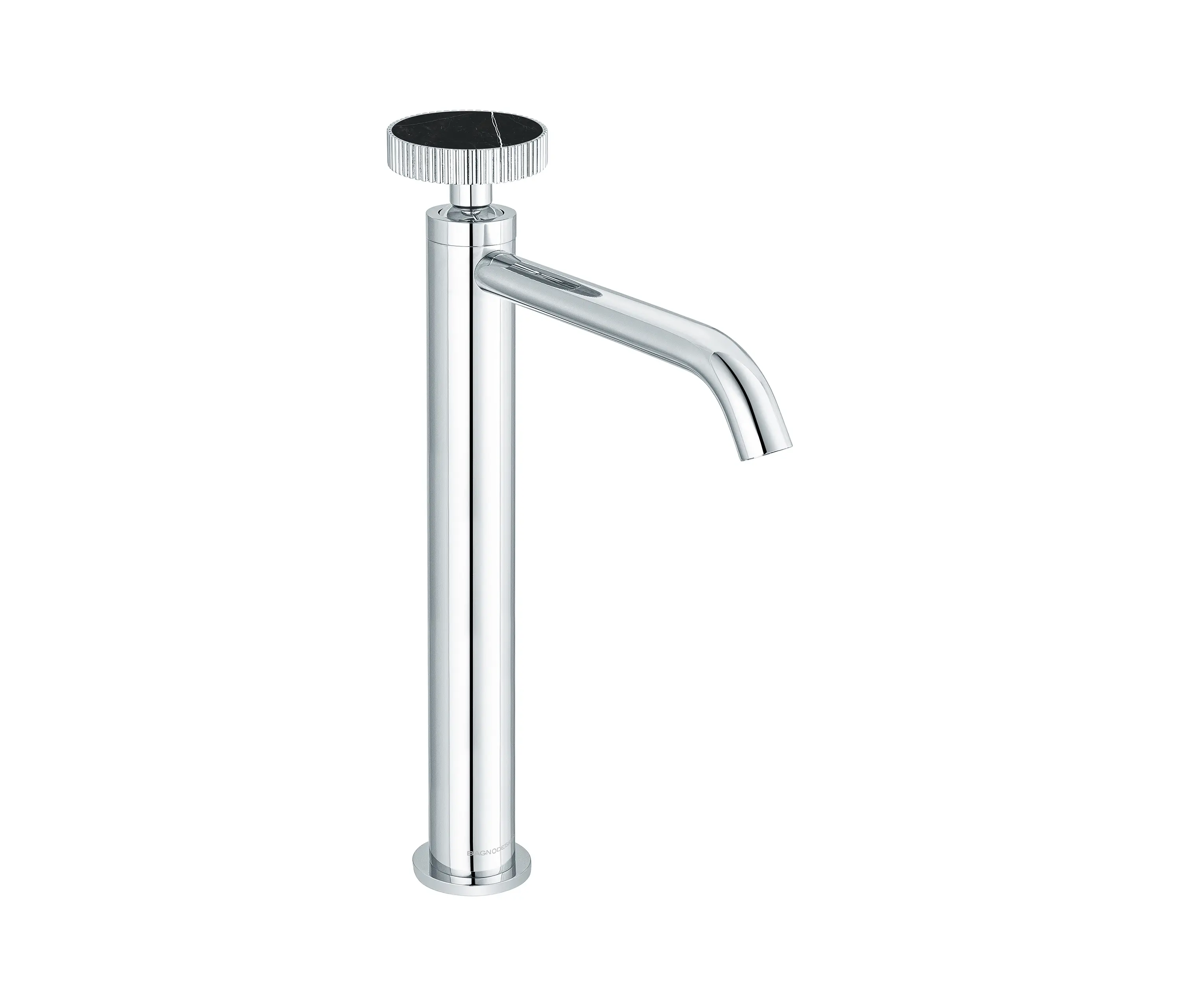 BAGNODESIGN - Chiasso | Deck Mounted Mono Tall Basin Mixer With Porcelain Handle Insert Without Waste