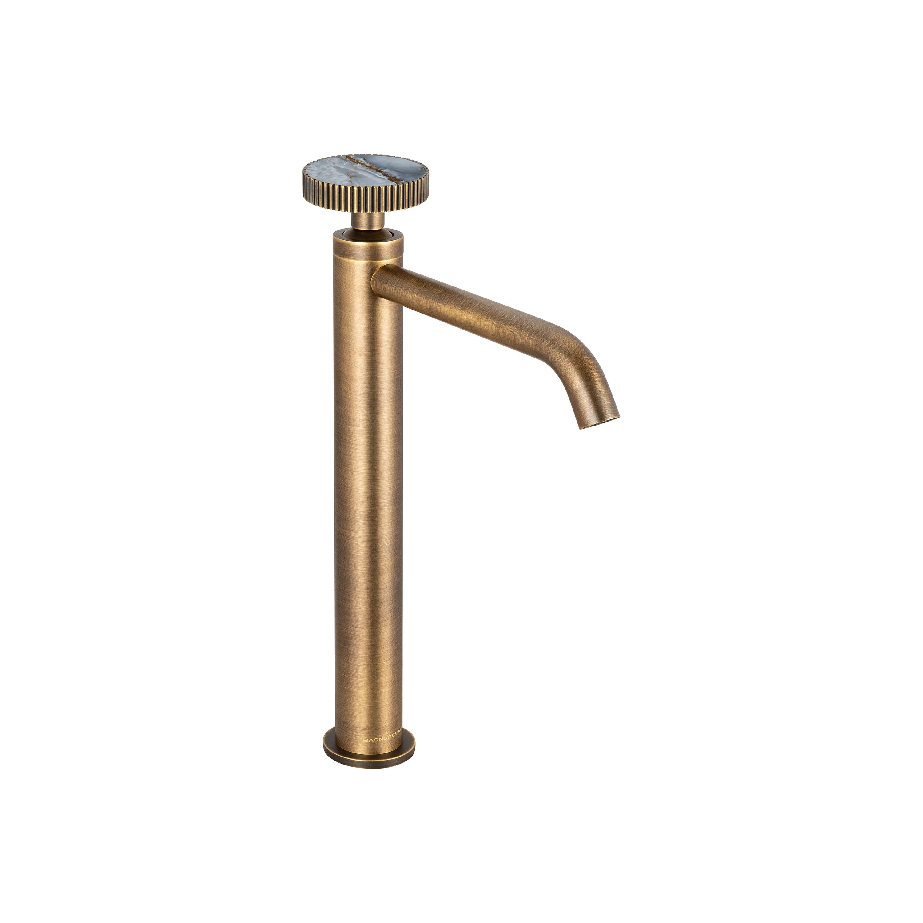 Mostra il prodotto Chiasso | Deck Mounted Mono Tall Basin Mixer With Porcelain Handle Insert Without Waste del produttore BAGNODESIGN