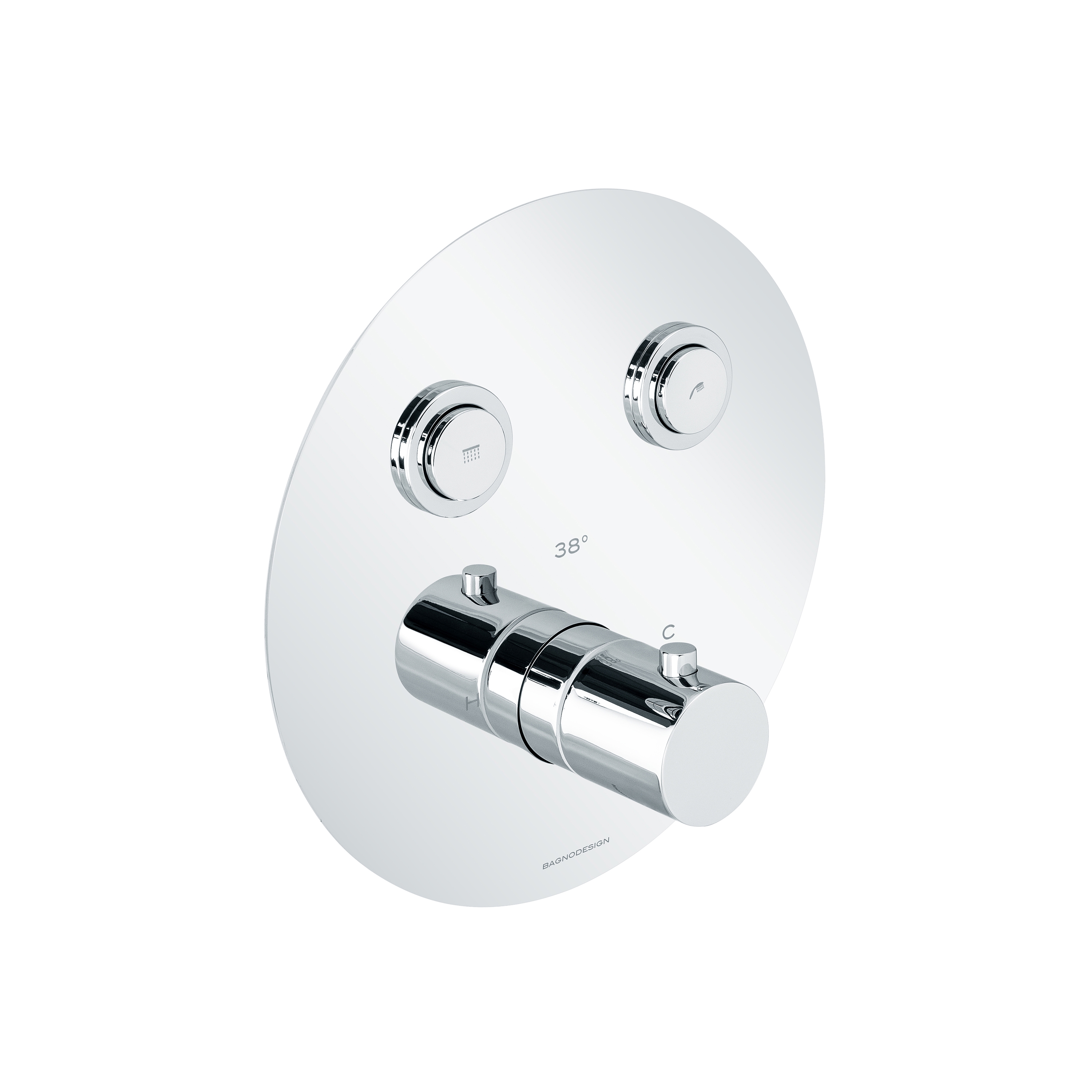 Mostrar el producto Toko | Round 2 Outlet Thermostatic Shower Mixer del fabricante BAGNODESIGN