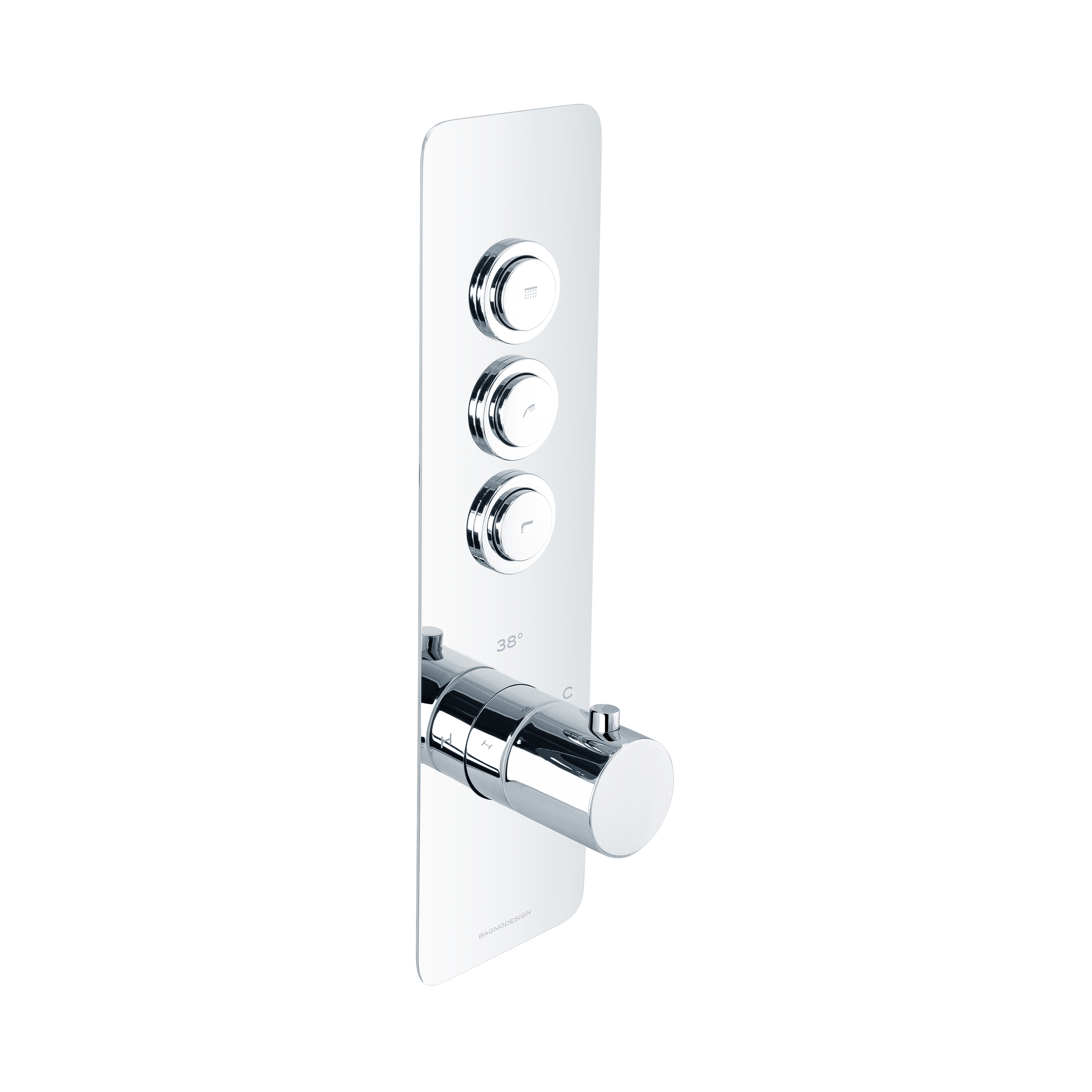 Toko | Round Vertical 3 Outlet Thermostatic Shower Mixer
