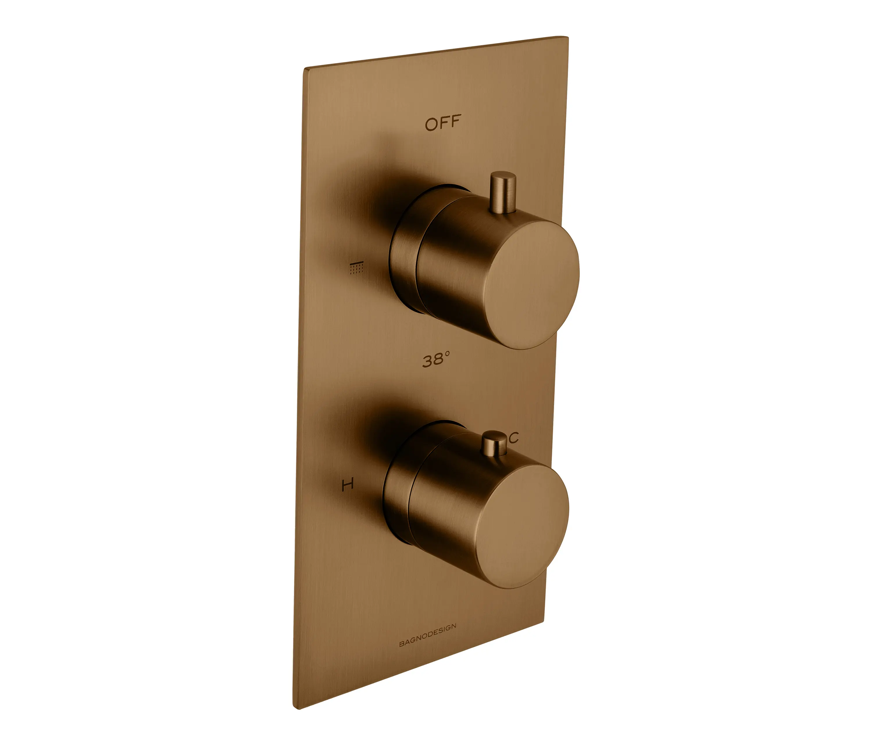 BAGNODESIGN - Universal Trim Part for 2 Outlet Thermostatic Shower Mixer With Round Handle
