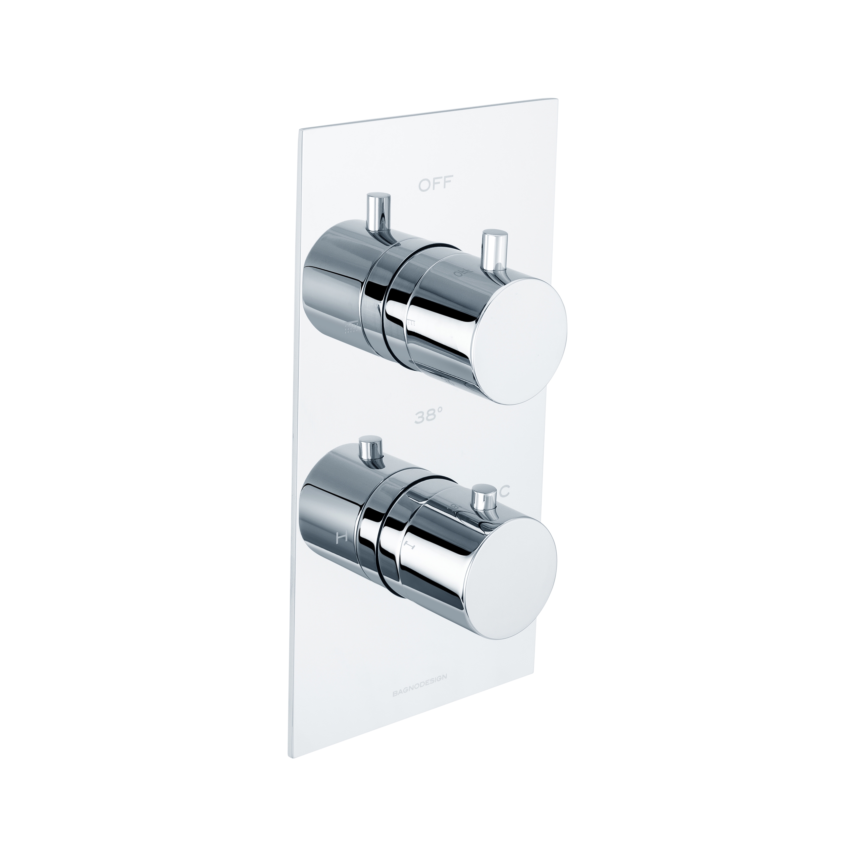 Display product Universal Trim Part for 2 Outlet Thermostatic Shower Mixer With Round Handle from manufacturer BAGNODESIGN
