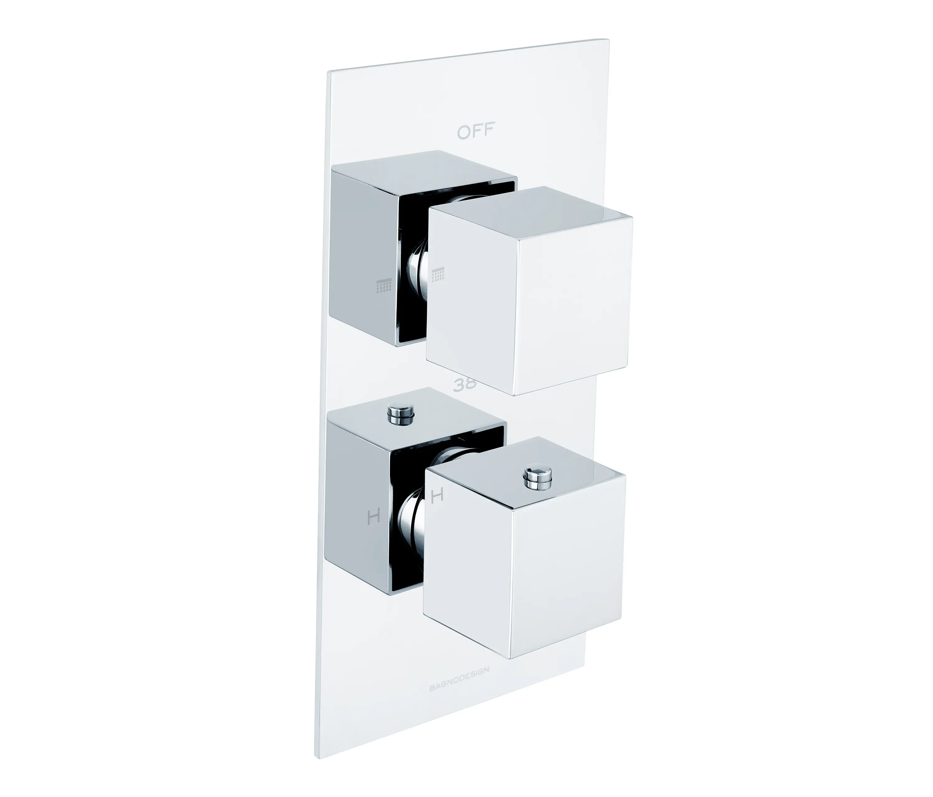 BAGNODESIGN - Universal Trim Part for 2 Outlet Thermostatic Shower Mixer With Square Handle
