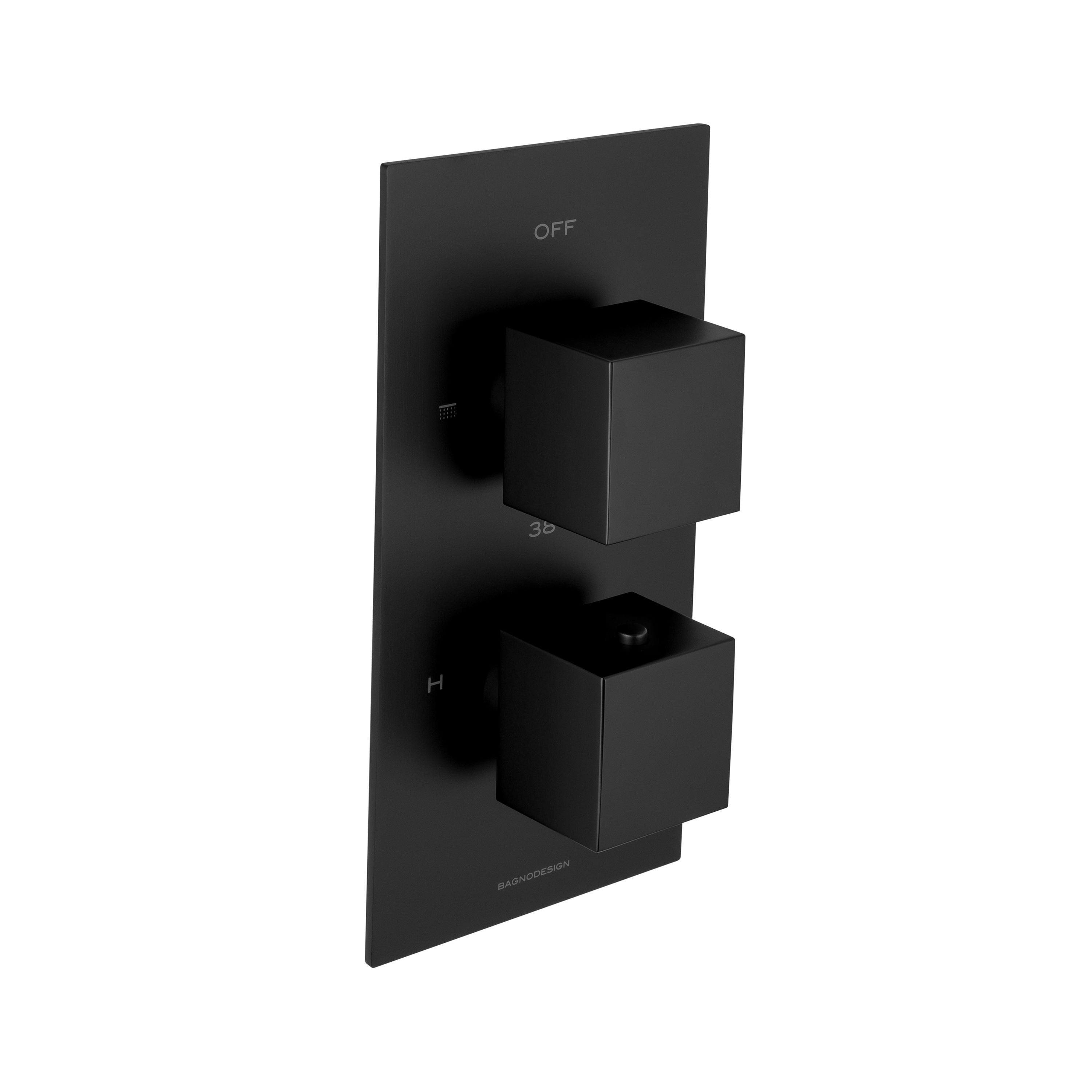Universal Trim Part for 2 Outlet Thermostatic Shower Mixer With Square Handle