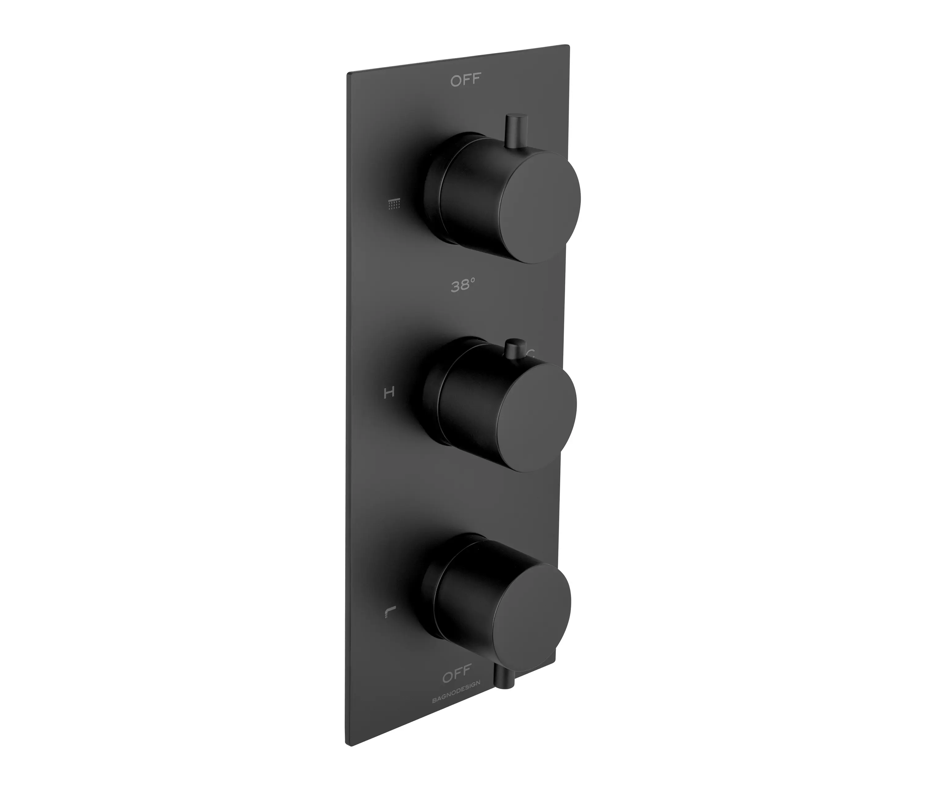 BAGNODESIGN - Universal Trim Part for 3 Outlet Thermostatic Shower Mixer With Round Handle