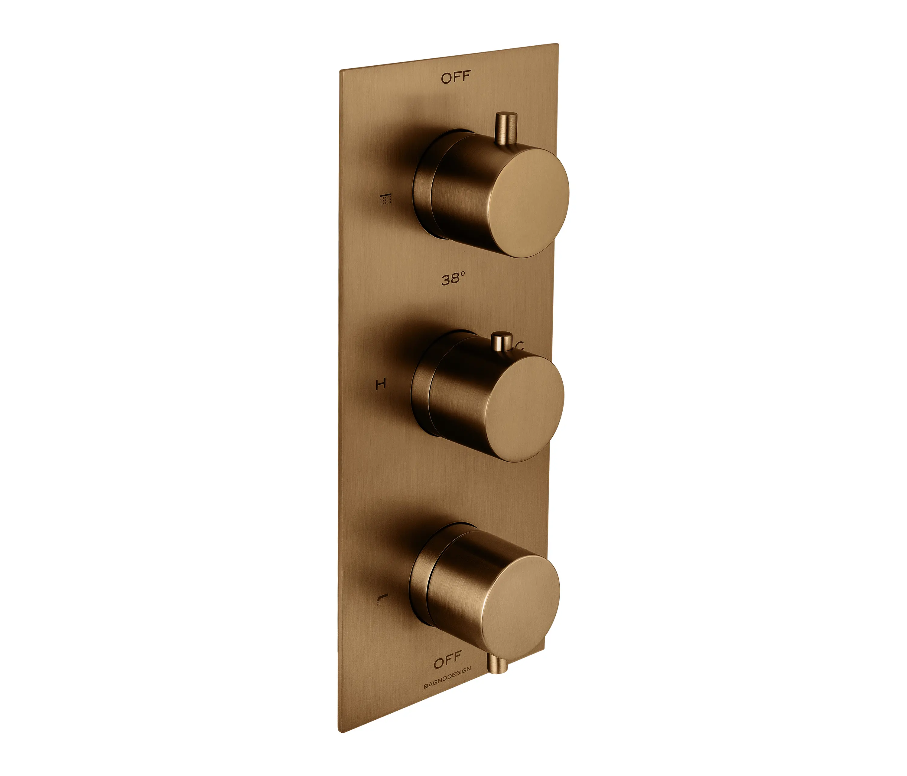 BAGNODESIGN - Universal Trim Part for 3 Outlet Thermostatic Shower Mixer With Round Handle