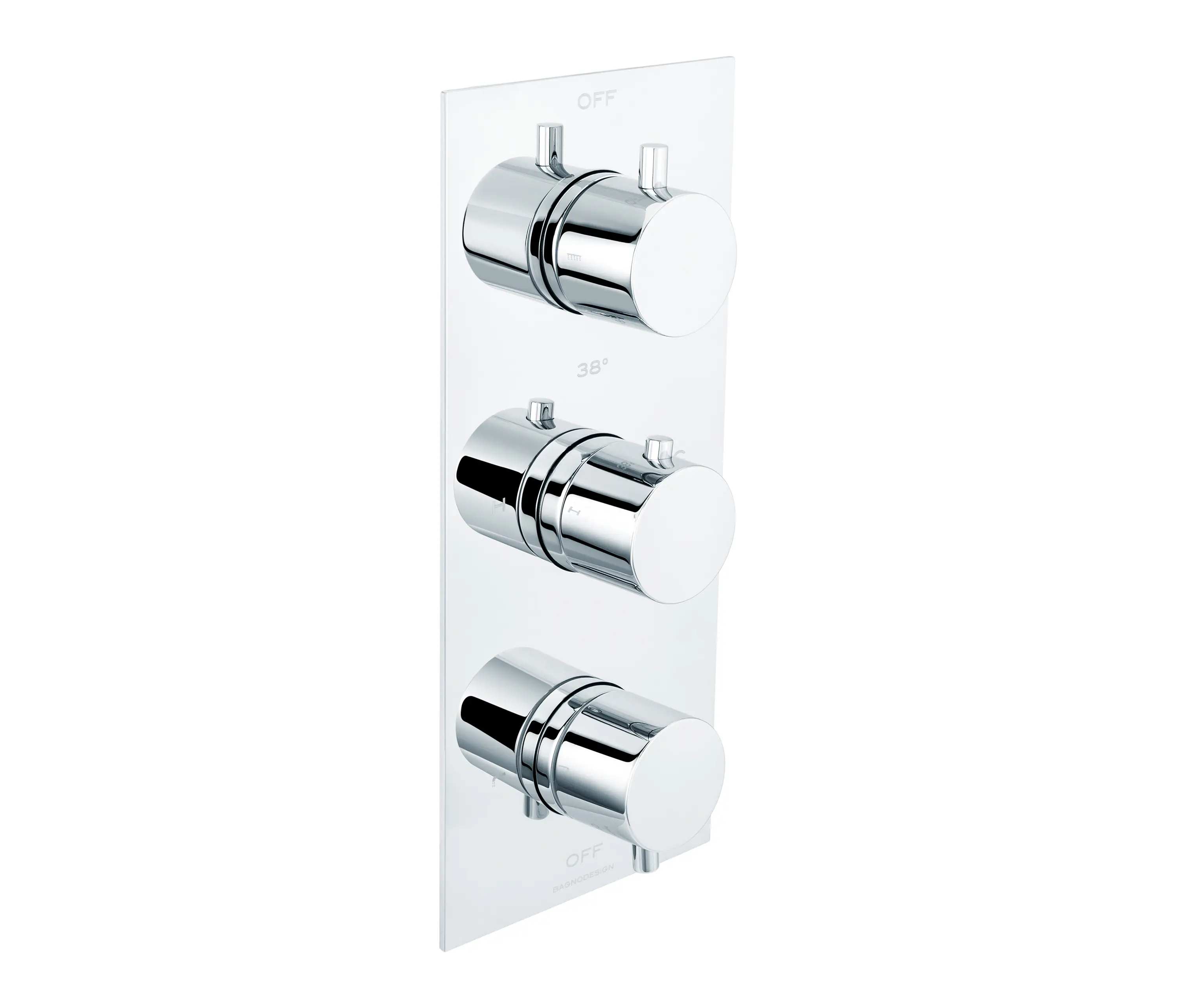 BAGNODESIGN - Universal Trim Part for 3 Outlet Thermostatic Shower Mixer With Round Handle