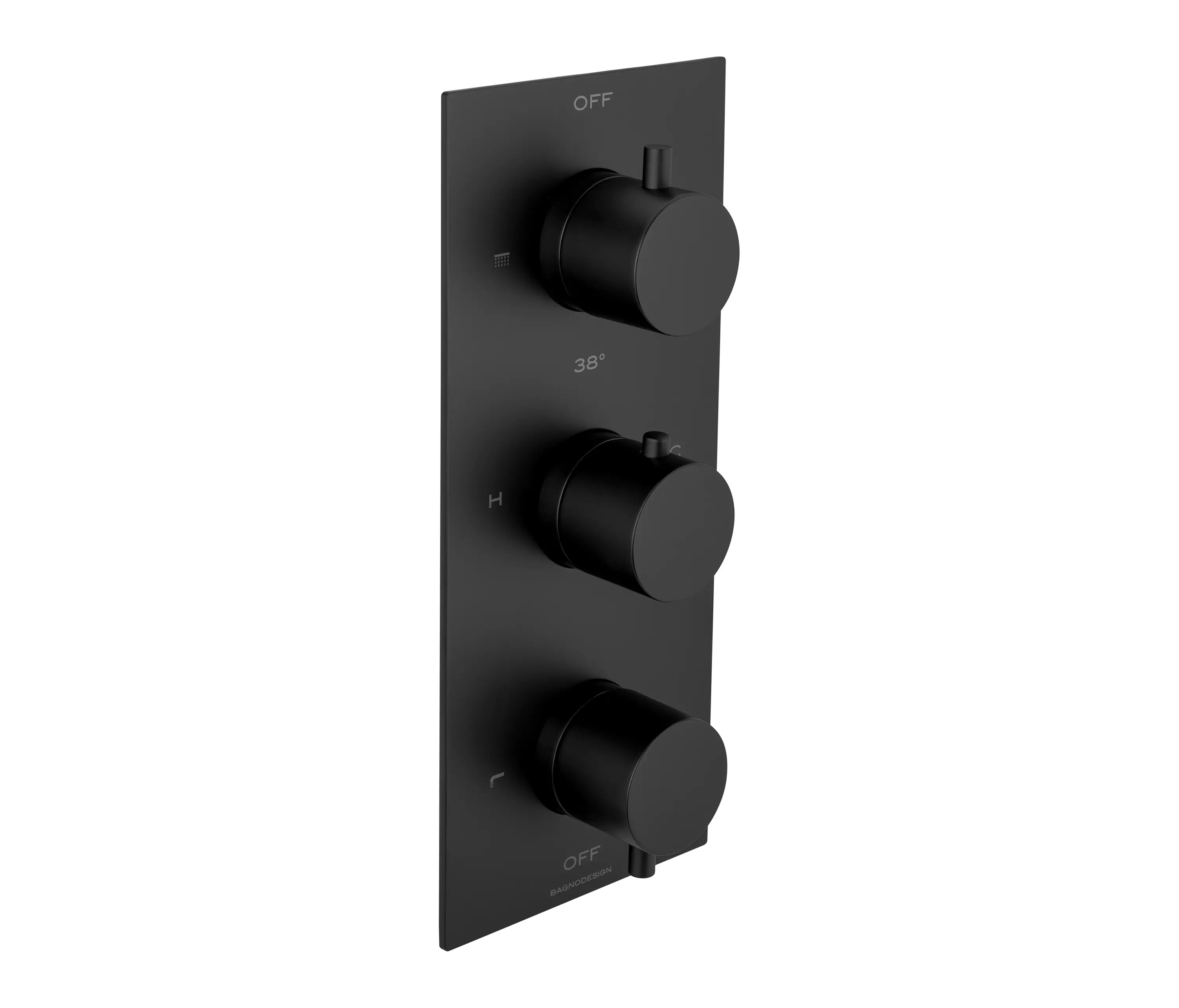 BAGNODESIGN - Universal Trim Part for 3 Outlet Thermostatic Shower Mixer With Round Handle