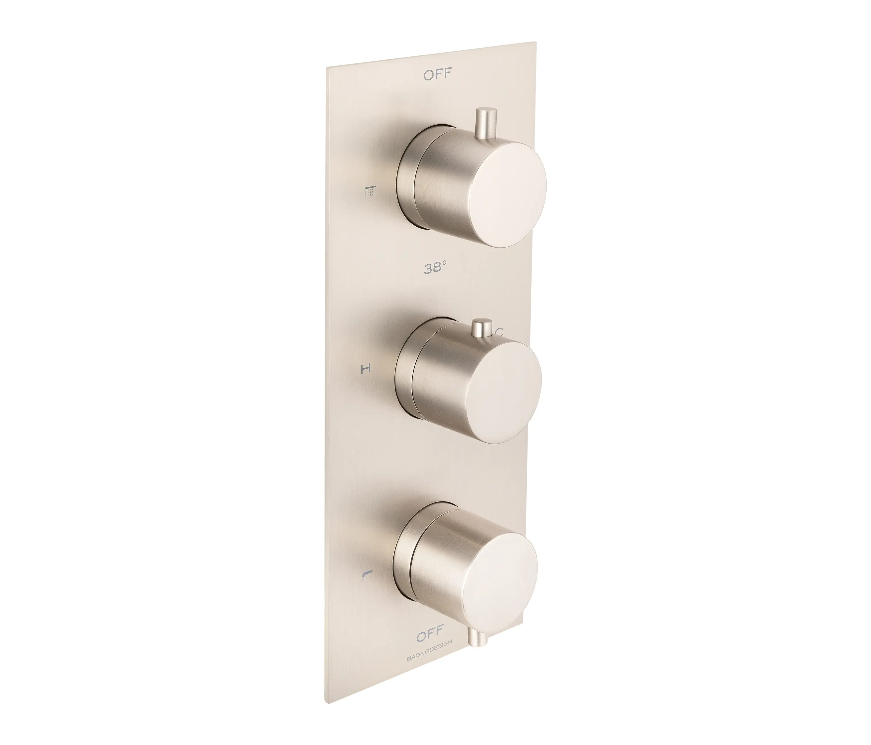 BAGNODESIGN - Universal Trim Part for 3 Outlet Thermostatic Shower Mixer With Round Handle