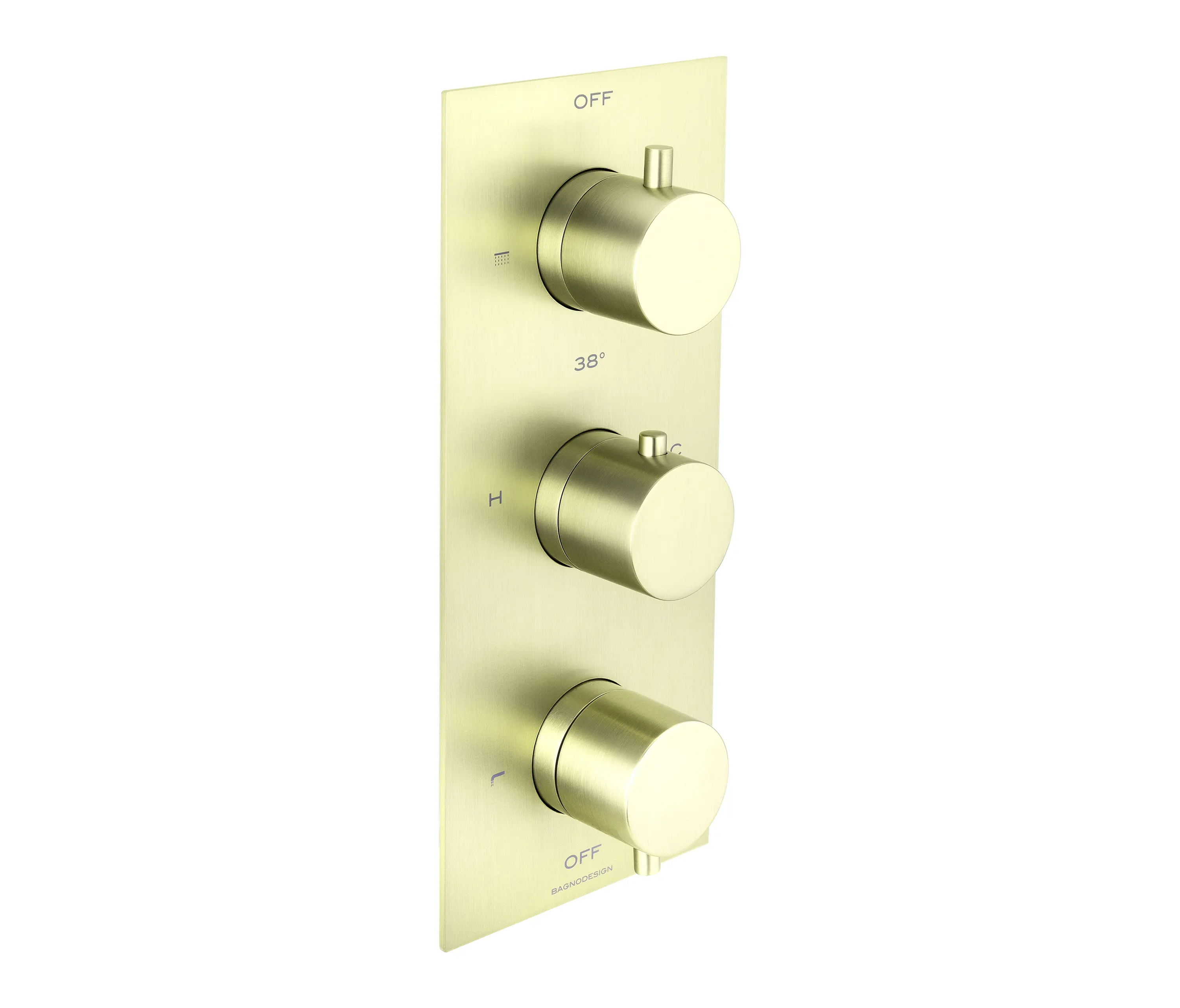 BAGNODESIGN - Universal Trim Part for 3 Outlet Thermostatic Shower Mixer With Round Handle