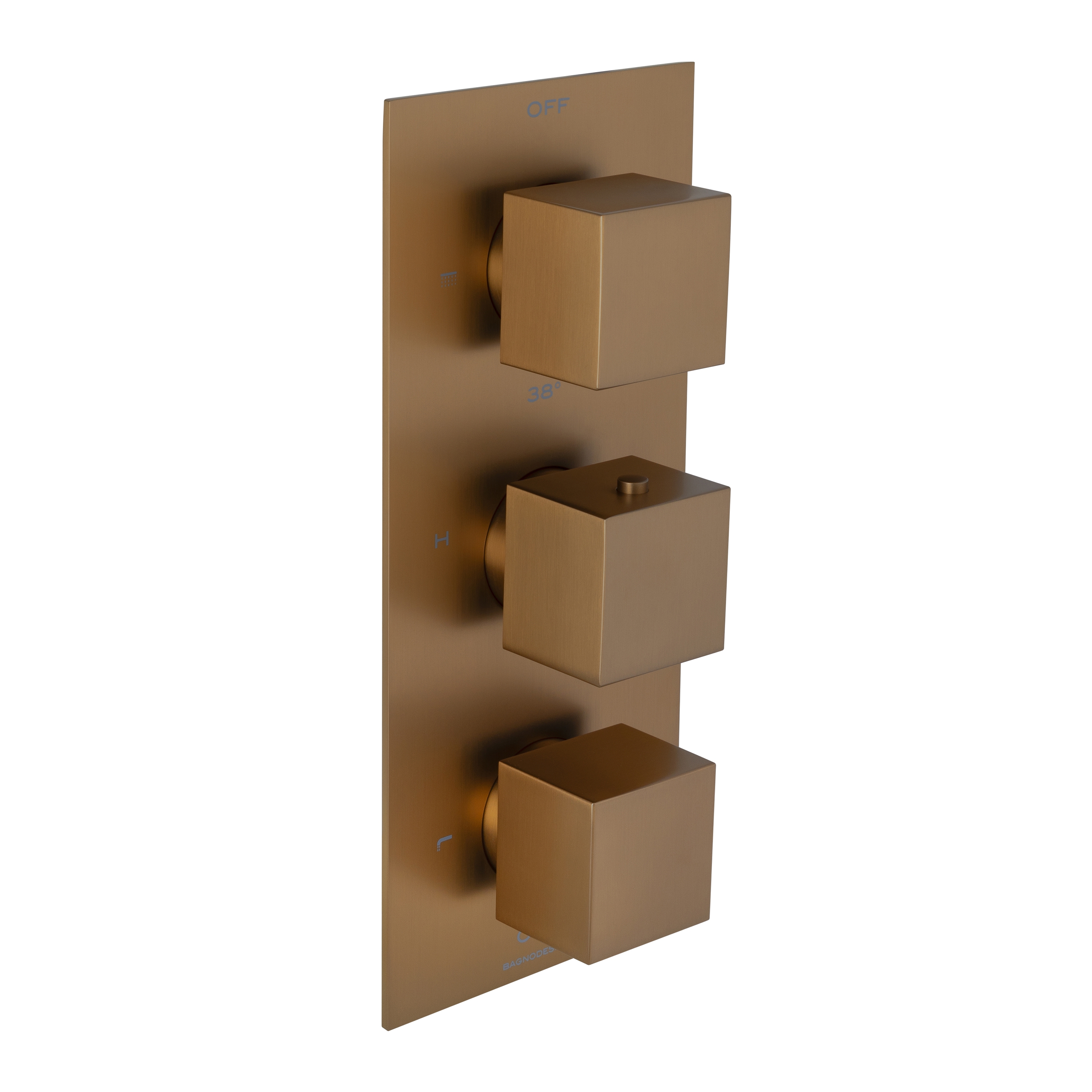 Universal Trim Part for 3 Outlet Thermostatic Shower Mixer With Square Handle