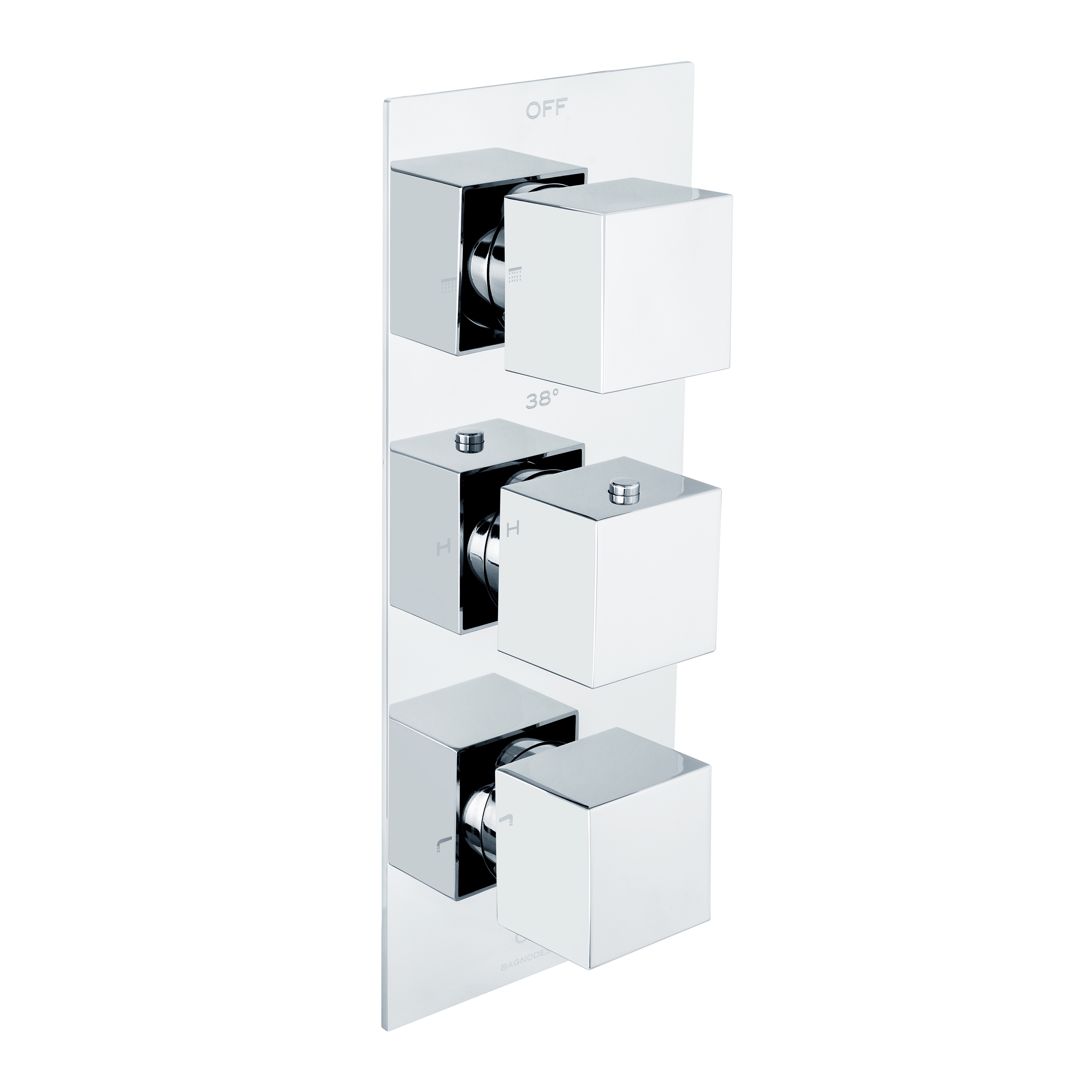 Mostra il prodotto Universal Trim Part for 3 Outlet Thermostatic Shower Mixer With Square Handle del produttore BAGNODESIGN