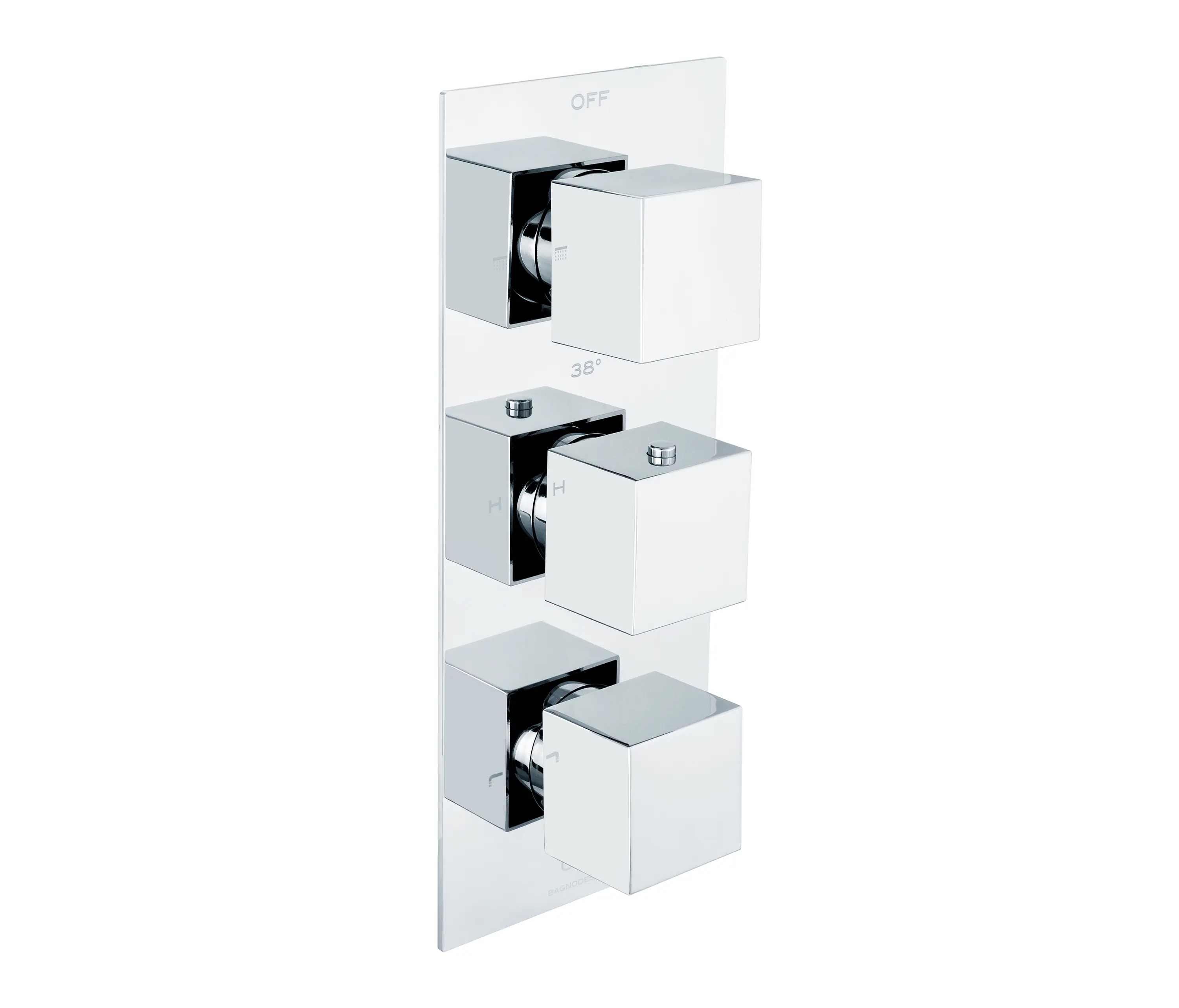 BAGNODESIGN - Universal Trim Part for 3 Outlet Thermostatic Shower Mixer With Square Handle