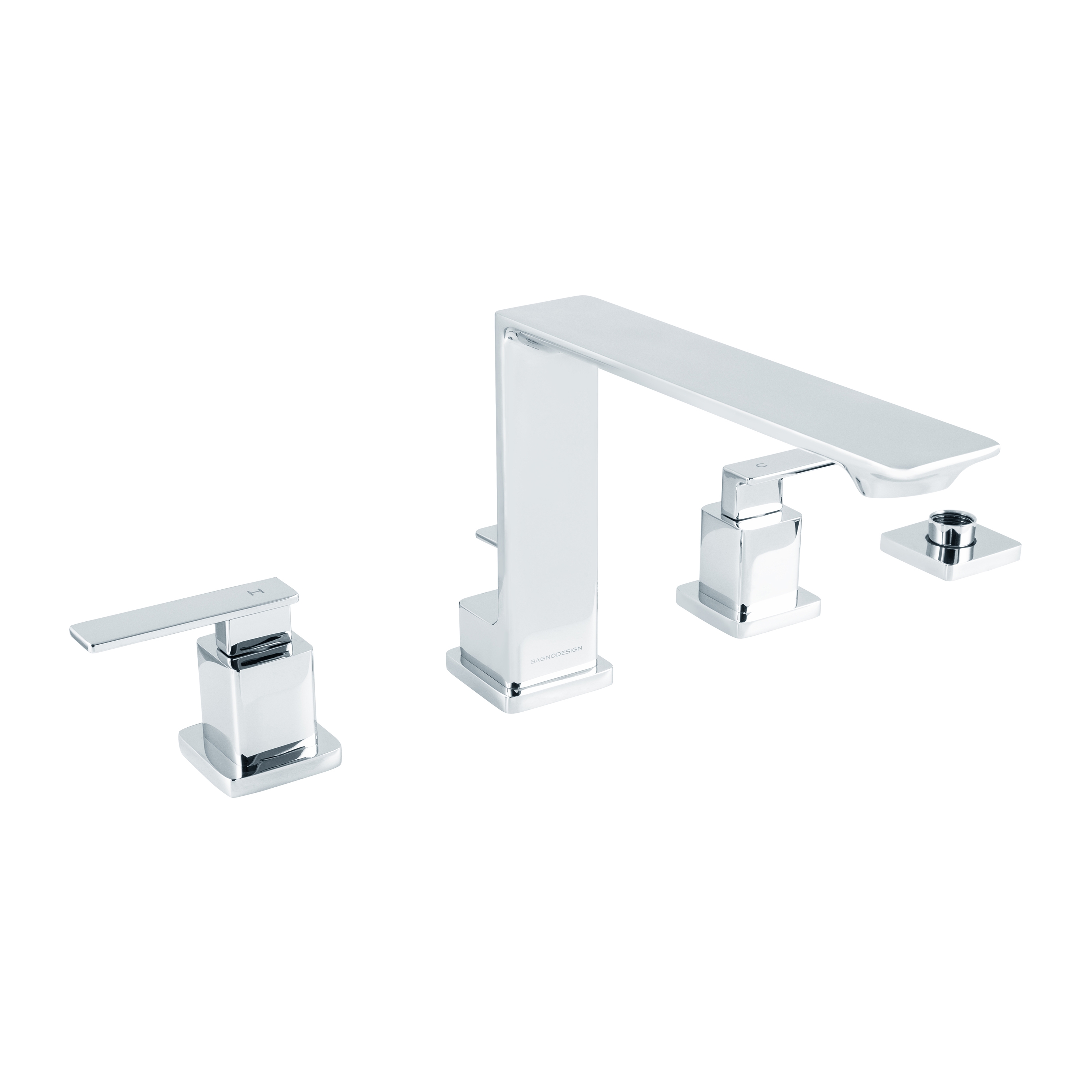 Display product Zephyr | 4 Hole Deck Mounted Bath Mixer Chrome from manufacturer BAGNODESIGN