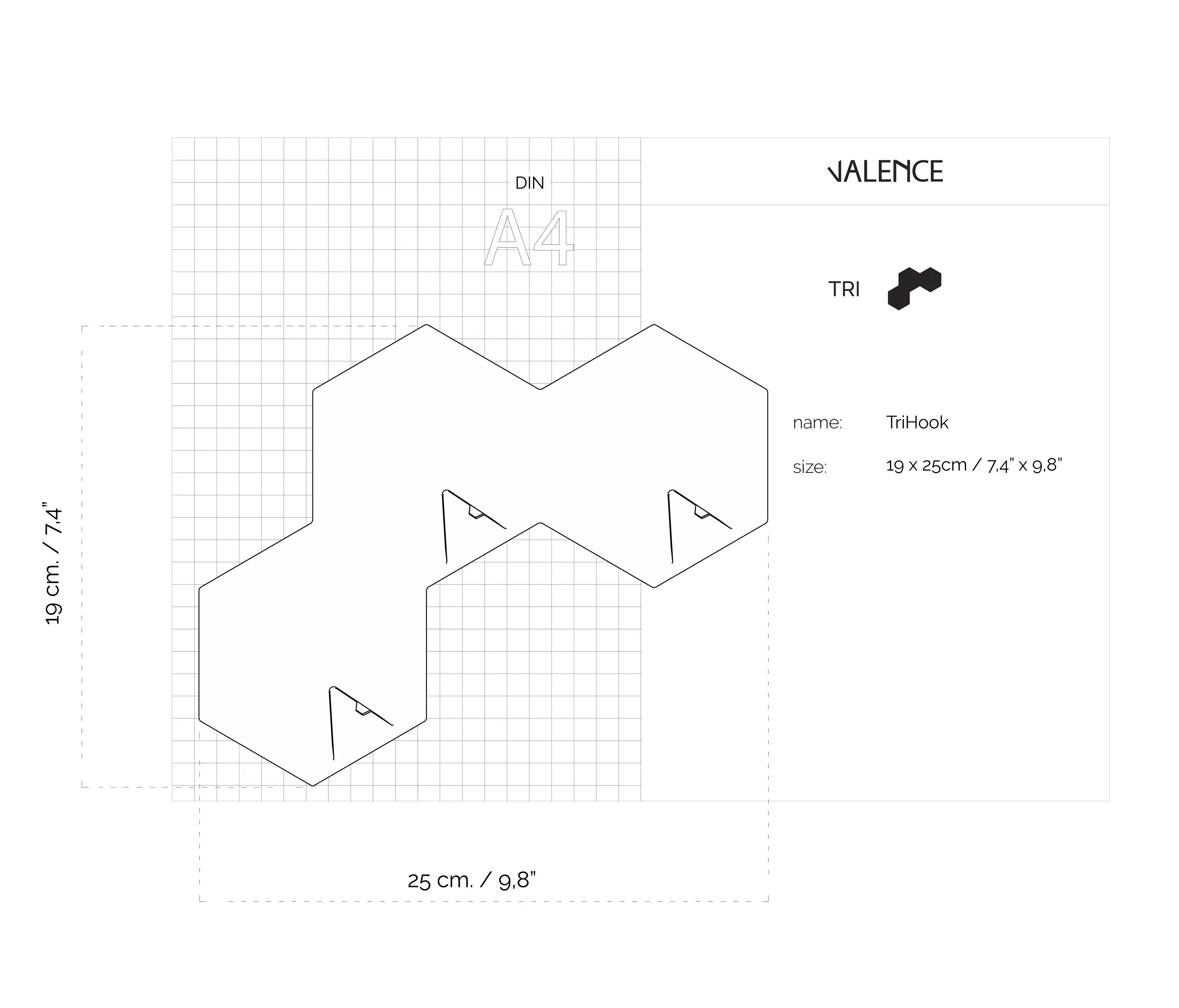 Valence Design - TriHook | Stone Grey