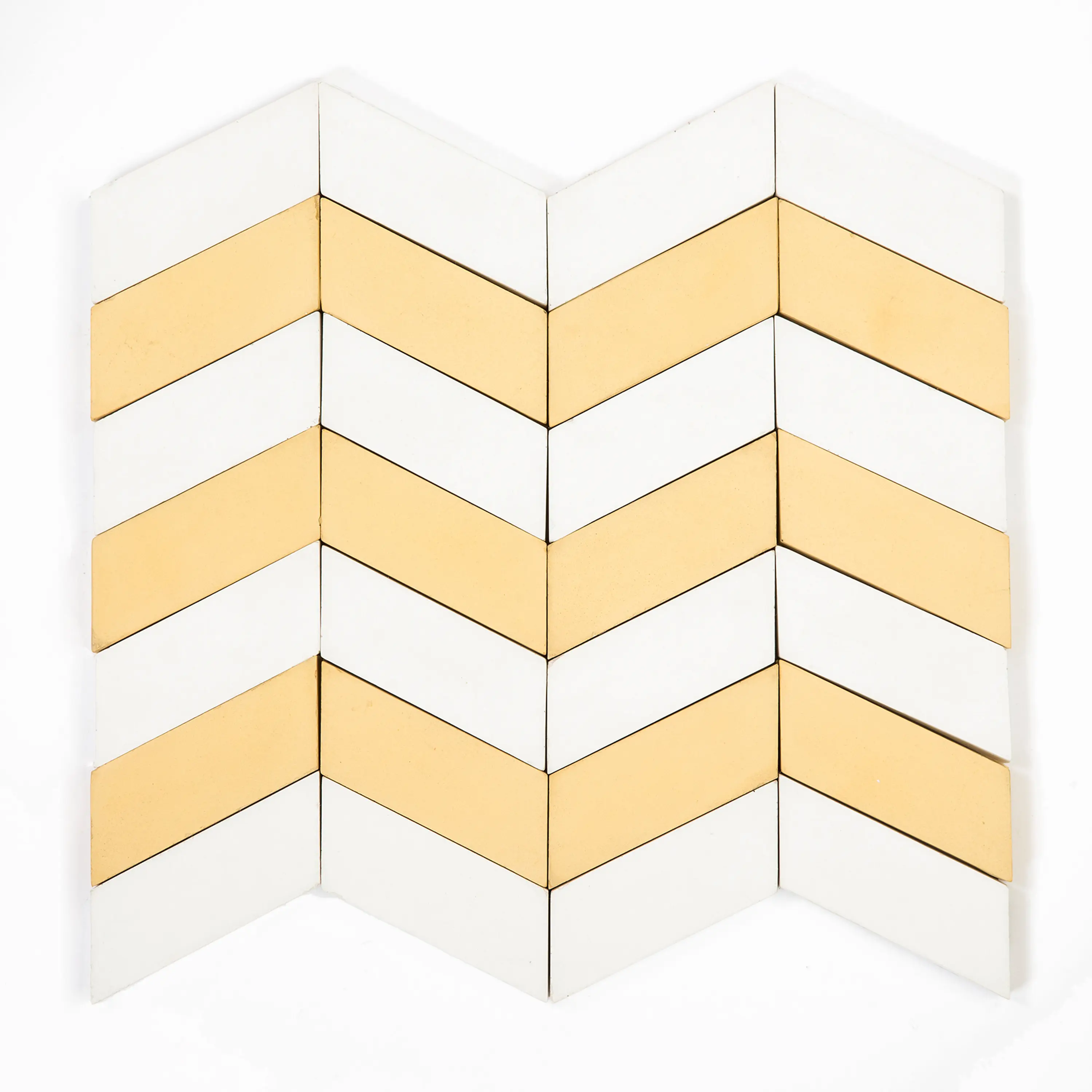Granada Tile - Long-Chevron-Waves-white-yellow