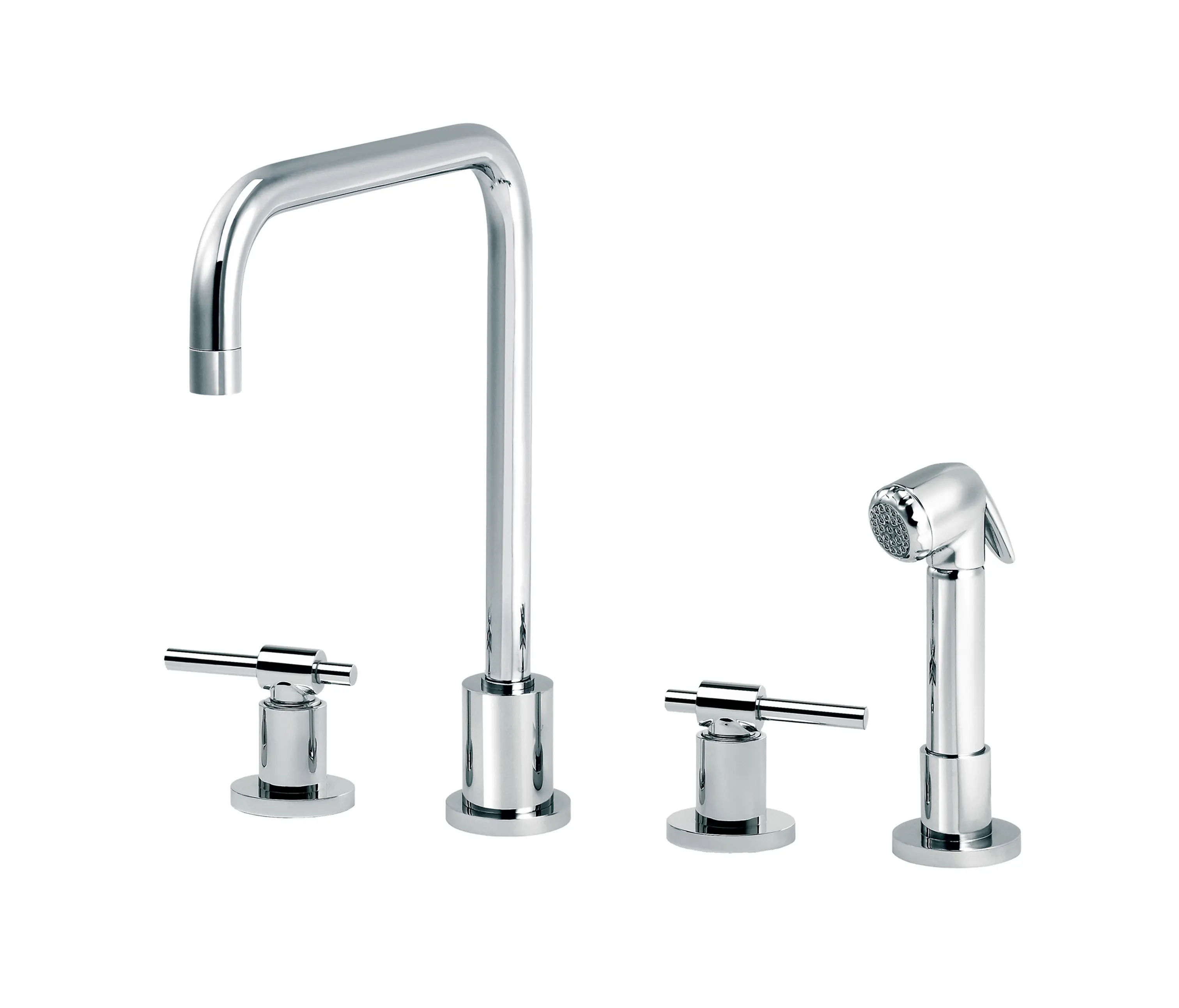 rvb - Dynamic | 3-hole kitchen mixer, handshower, spout in U