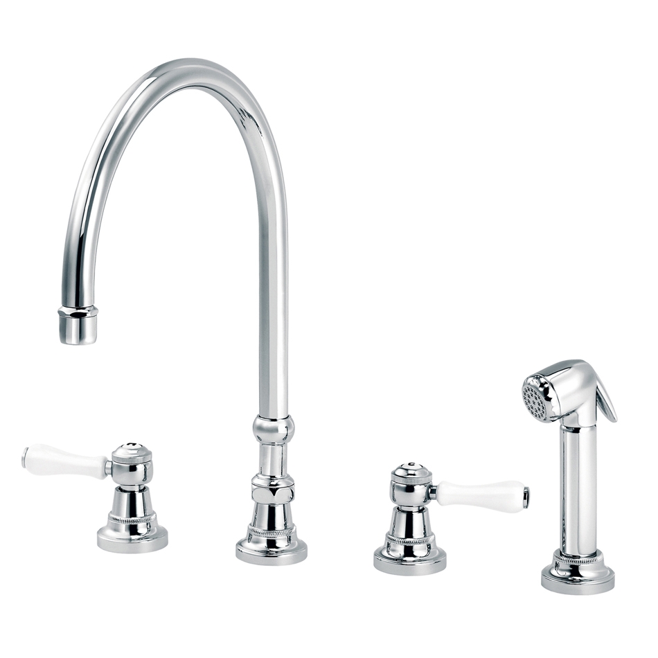 Display product 1935 | 4-hole kitchen mixer, handshower, great spout from manufacturer rvb