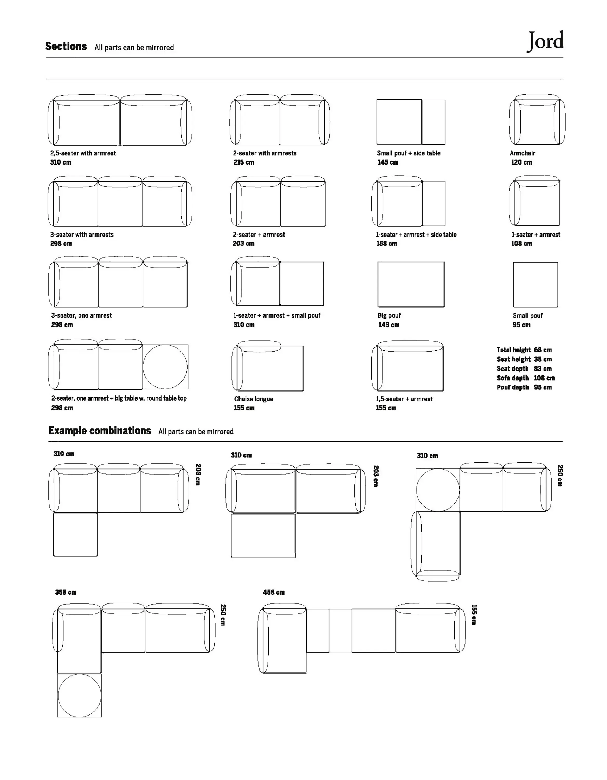 Fogia - Jord Sofa 2 seater with armrests