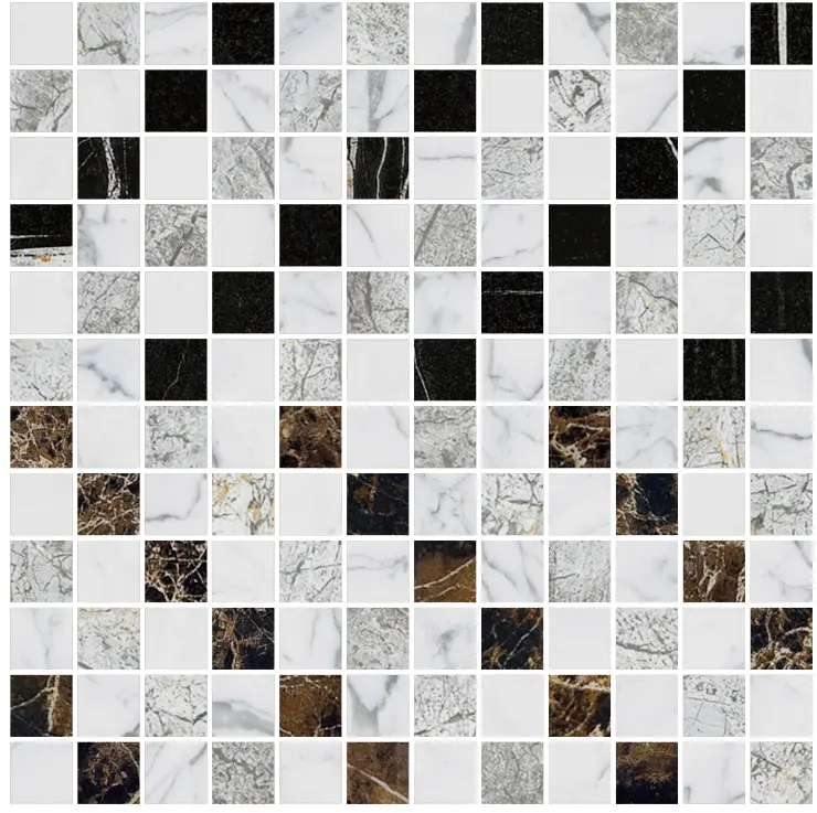 Gani Marble Tiles - Mosaic Square CROSS 12X12 | Type B