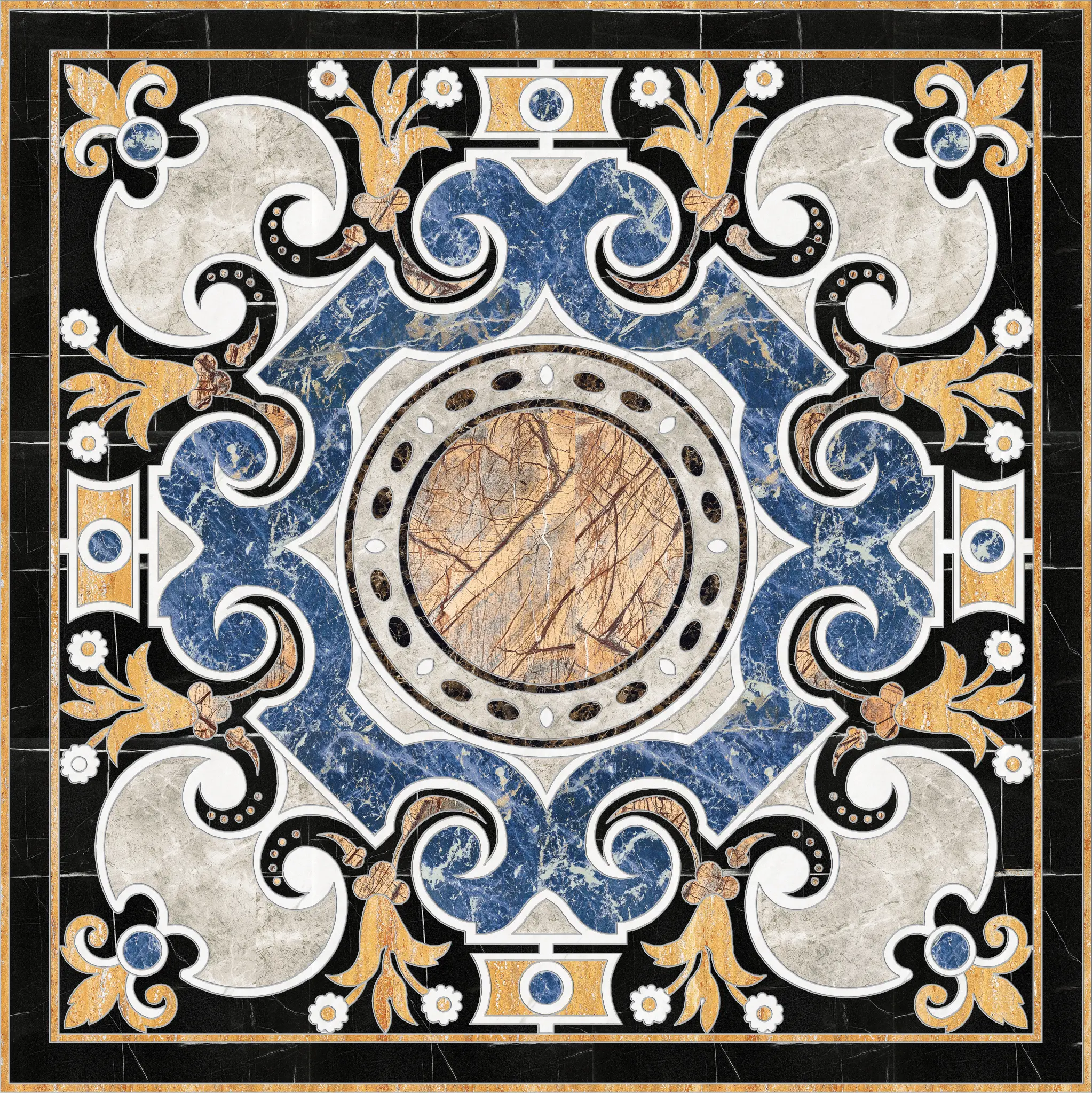 Gani Marble Tiles - Medallion Square | PH074