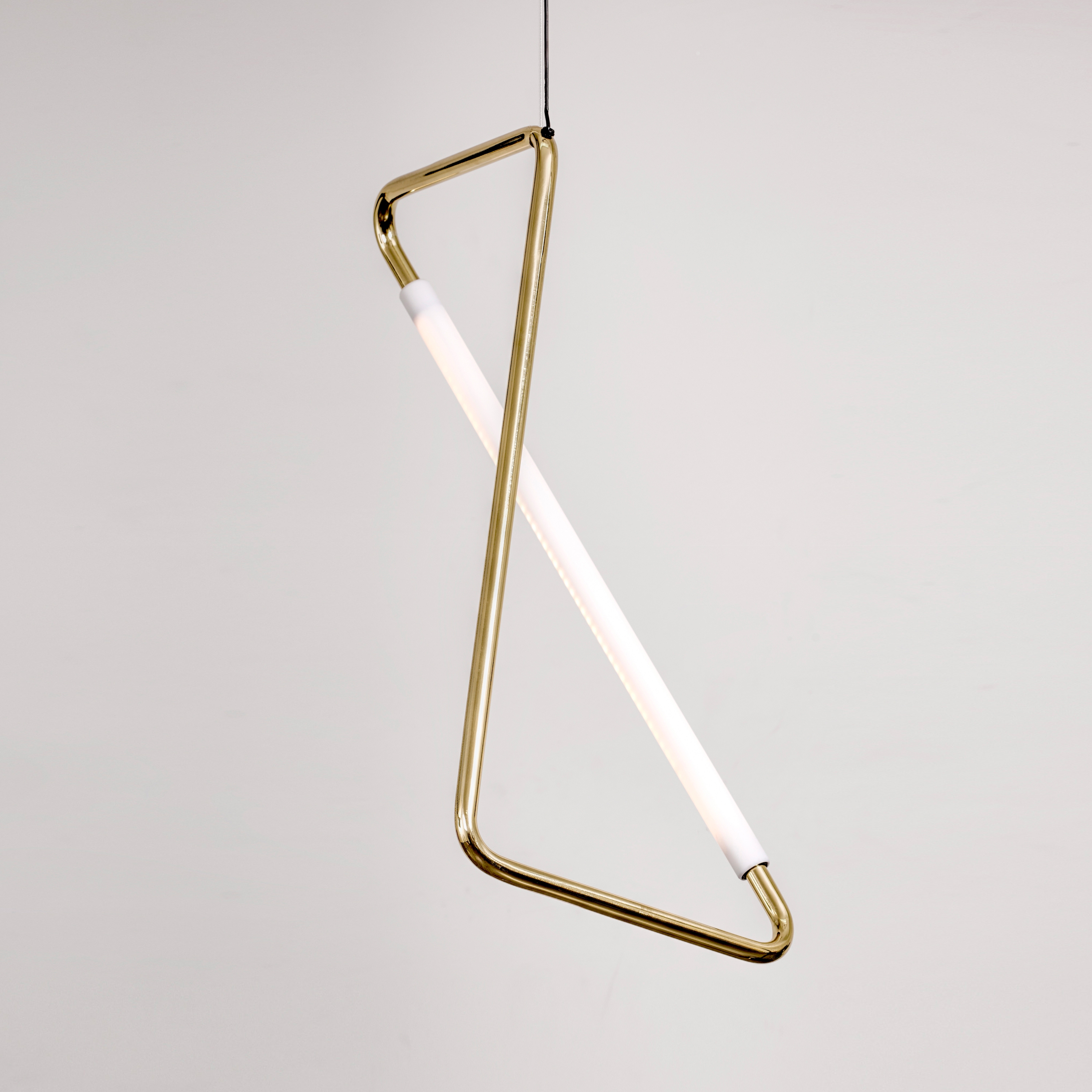 Light Object 001 - LED light, polished brass finish