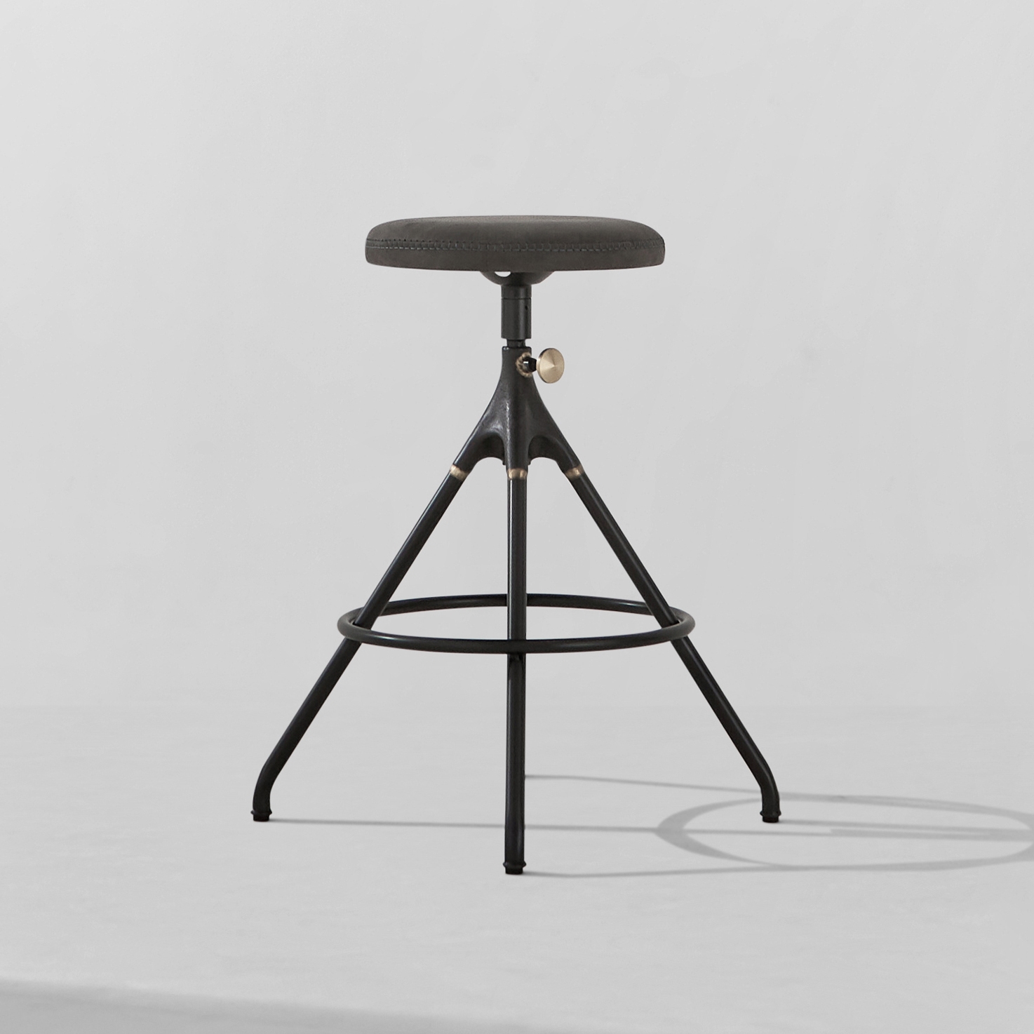 Akron Counter Stool With Leather Seat