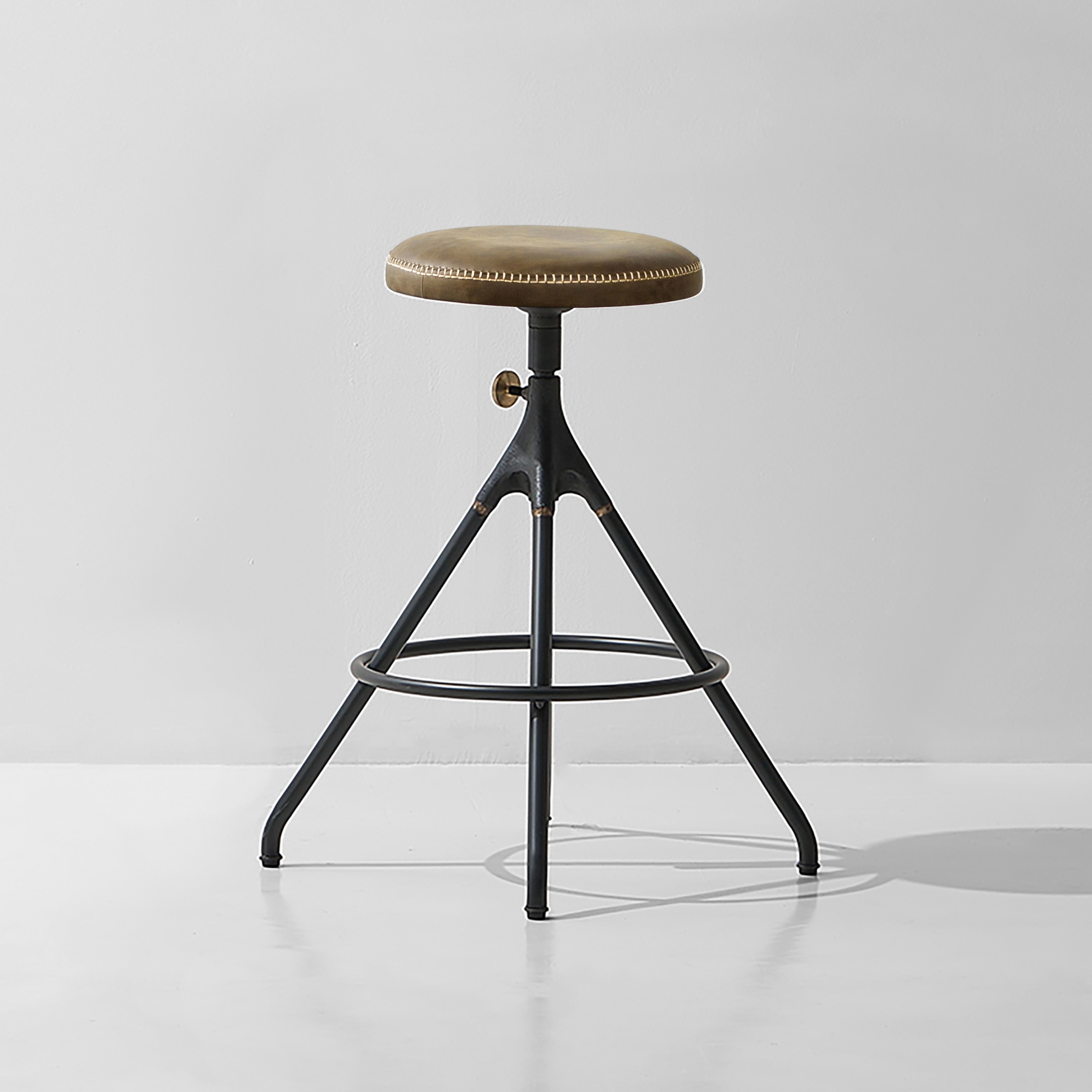 Display product Akron Counter Stool With Leather Seat from manufacturer District Eight