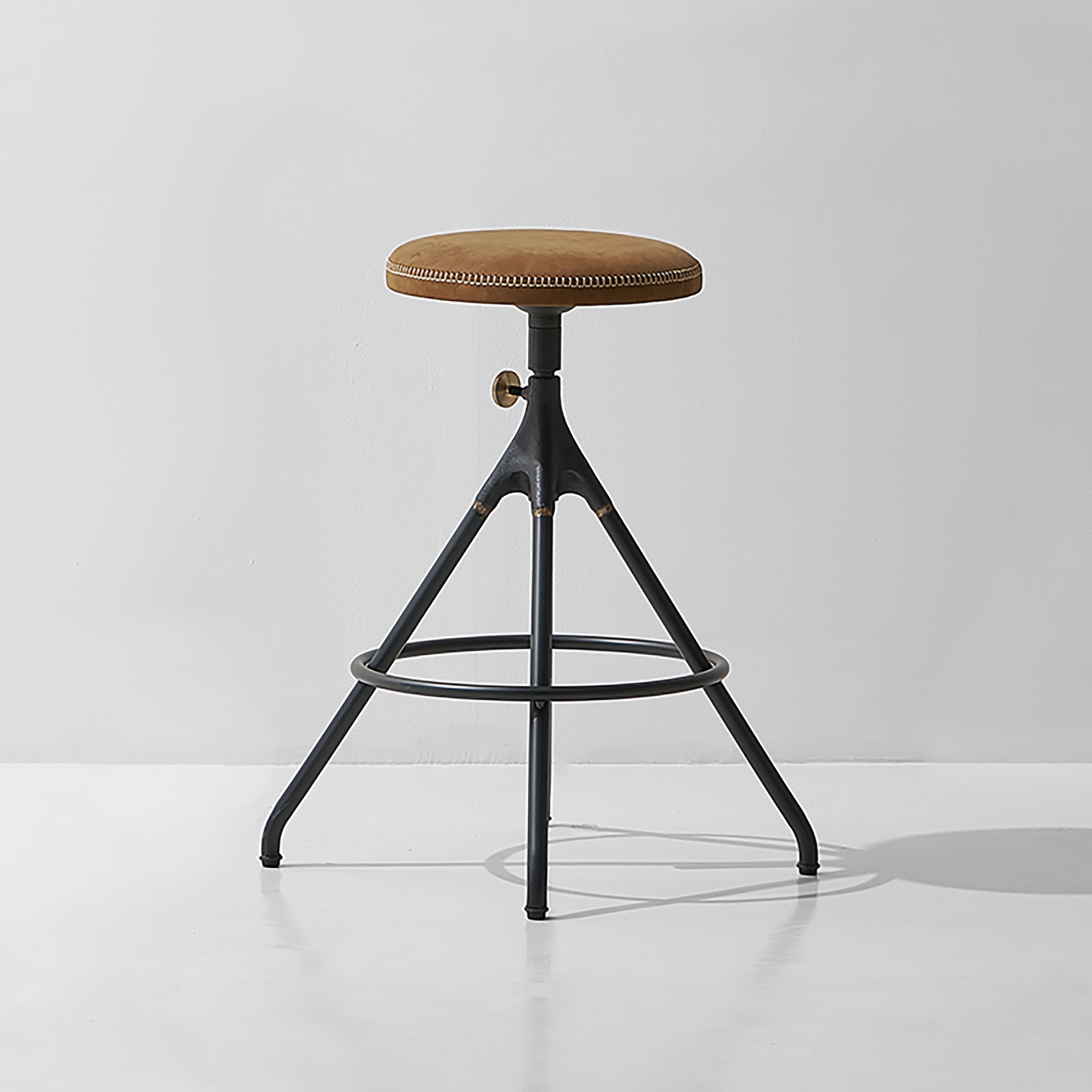 Akron Counter Stool With Leather Seat