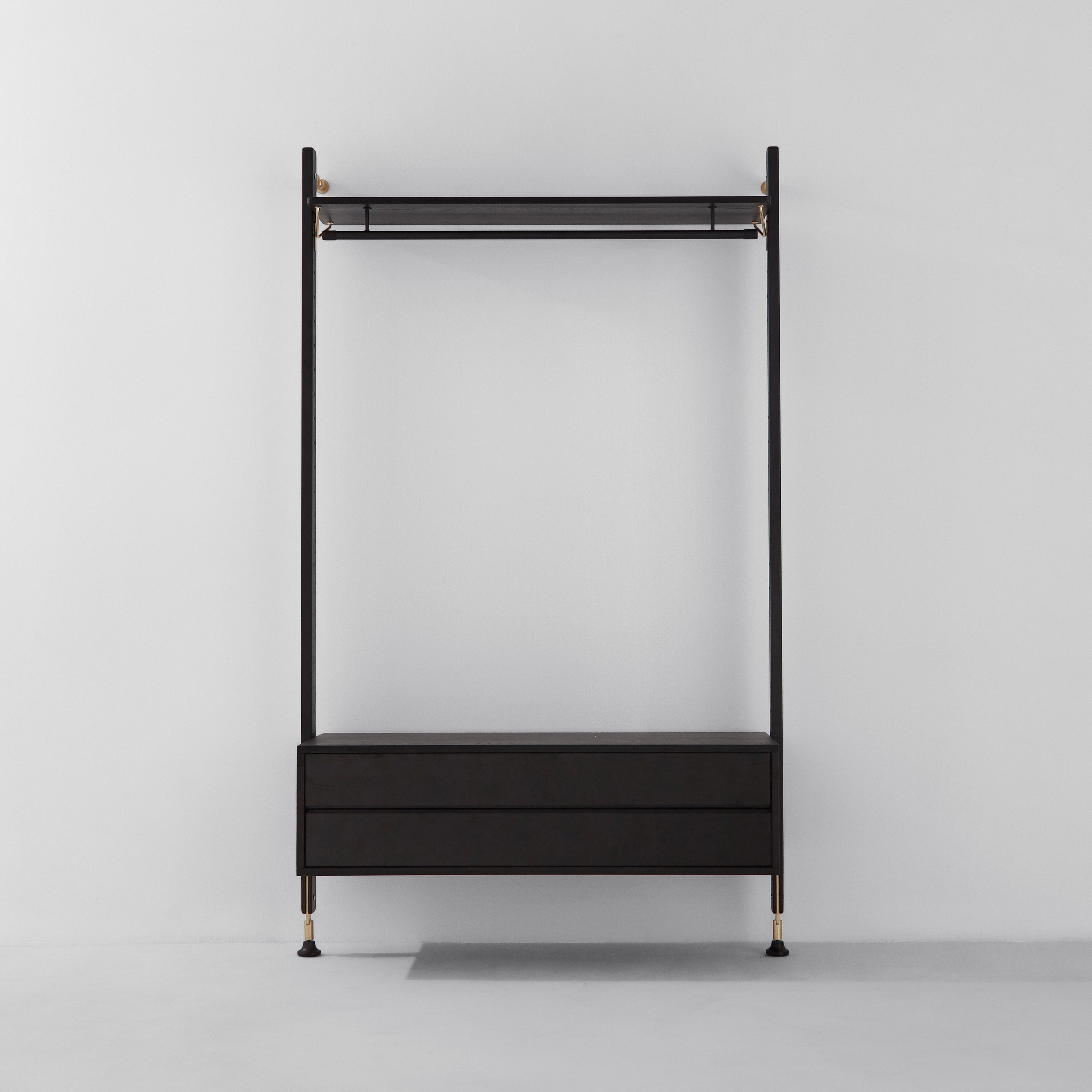 Display product Theo Wall Unit Clothing Rail With Drawer from manufacturer District Eight