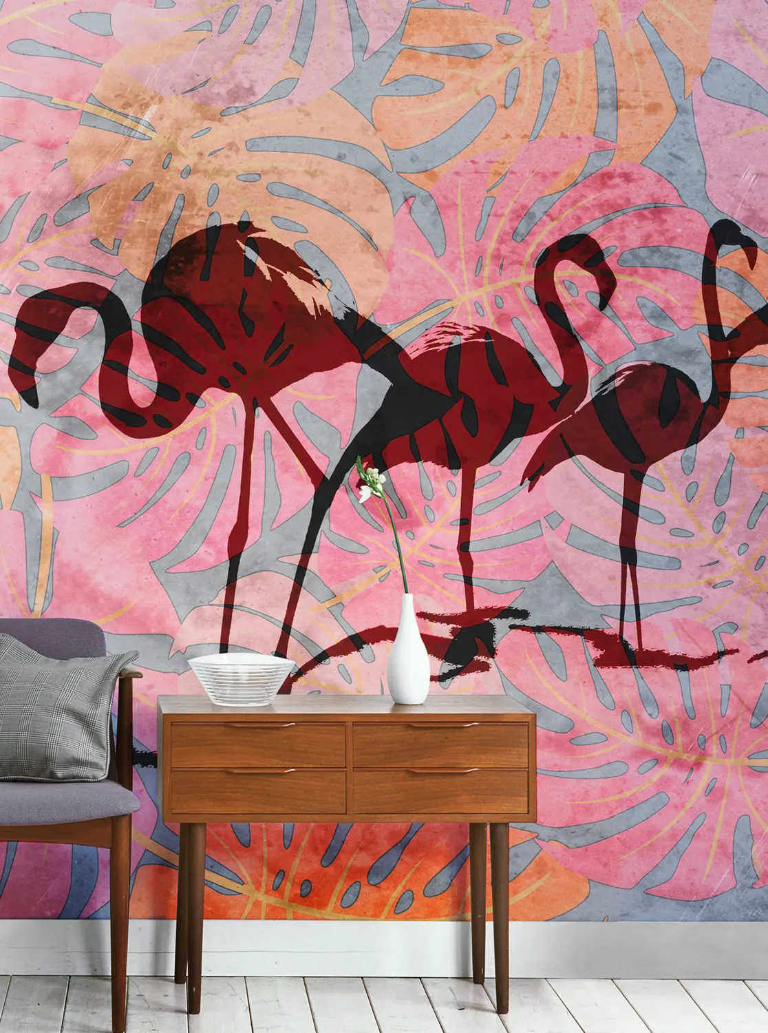 WallPepper - Wild flamingos