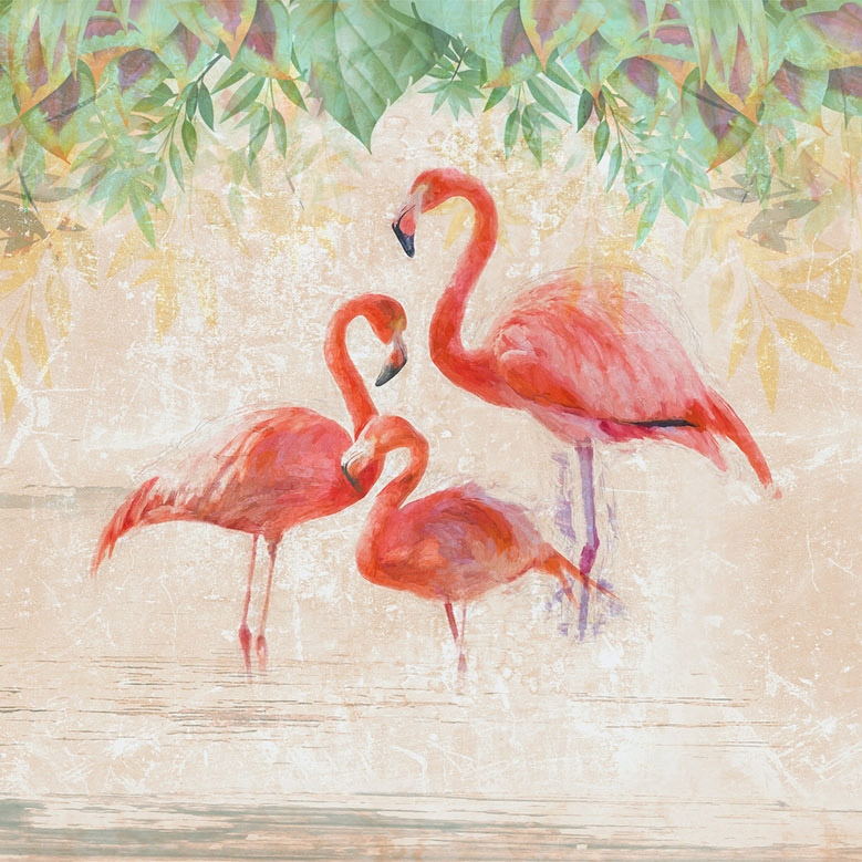 Mostrar el producto Flamingos party del fabricante WallPepper