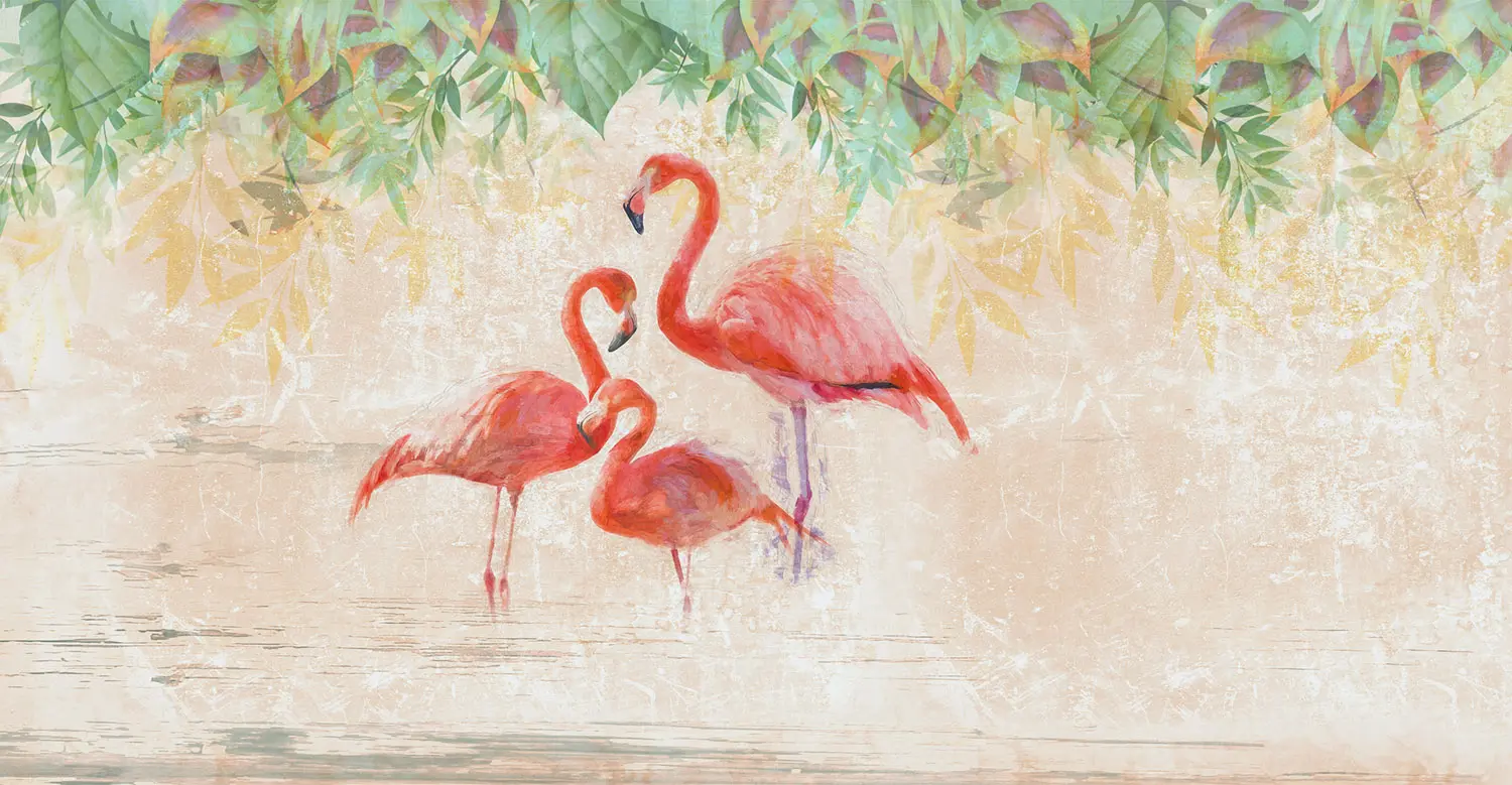 WallPepper - Flamingos party