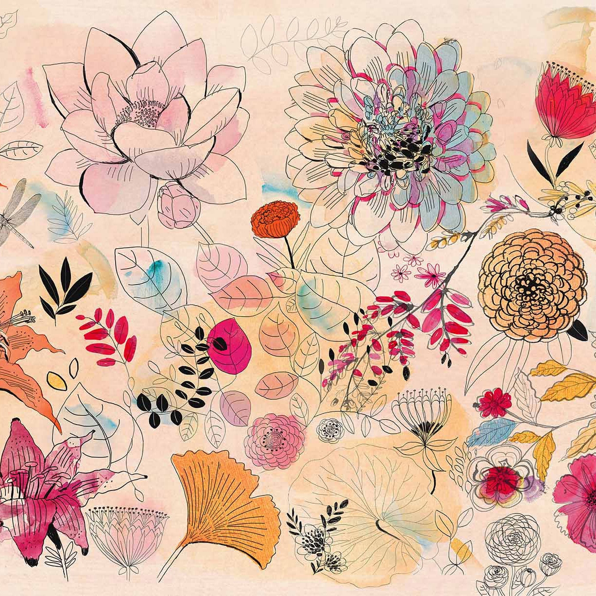 Mostra il prodotto Watercolor illustration flowers del produttore WallPepper