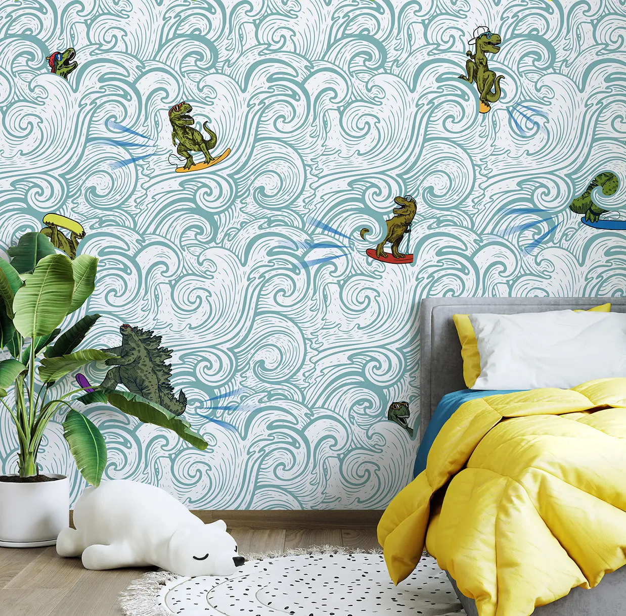 WallPepper - Surf Dino