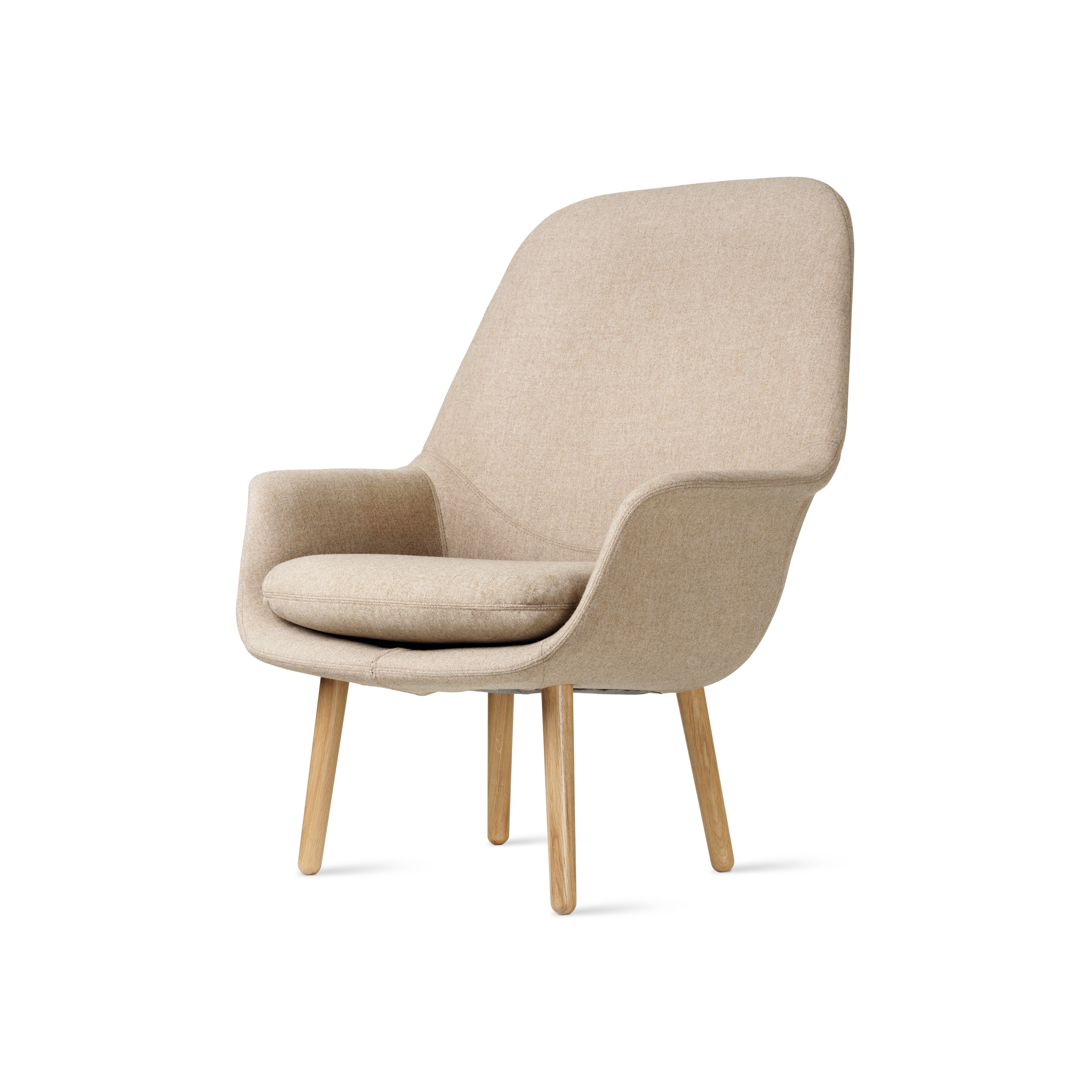 Smile Lounge High Back Wood Base