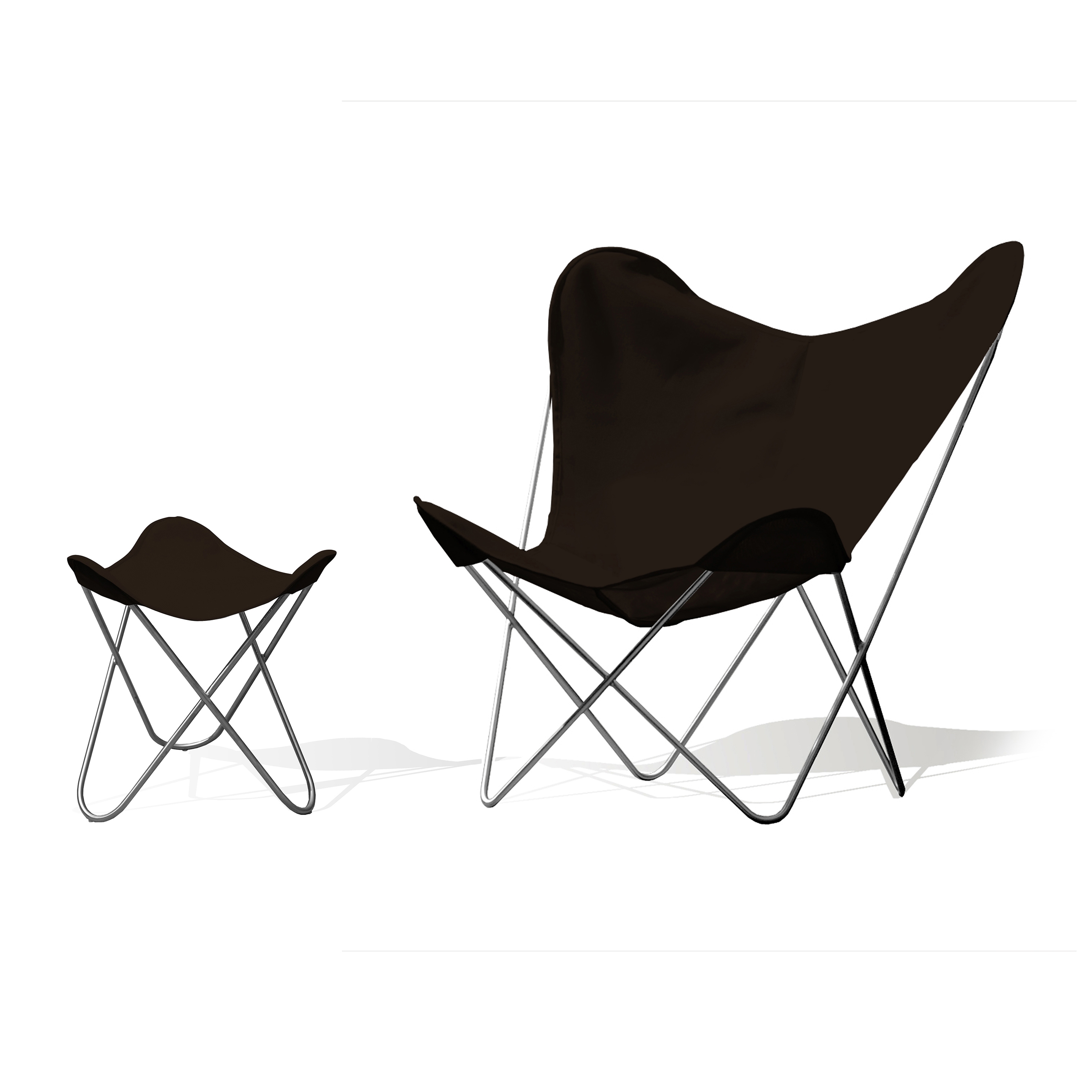 Produkt Hardoy Butterfly Chair OUTDOOR Batyline anthrazit mit Ottoman des Herstellers Weinbaums anzeigen