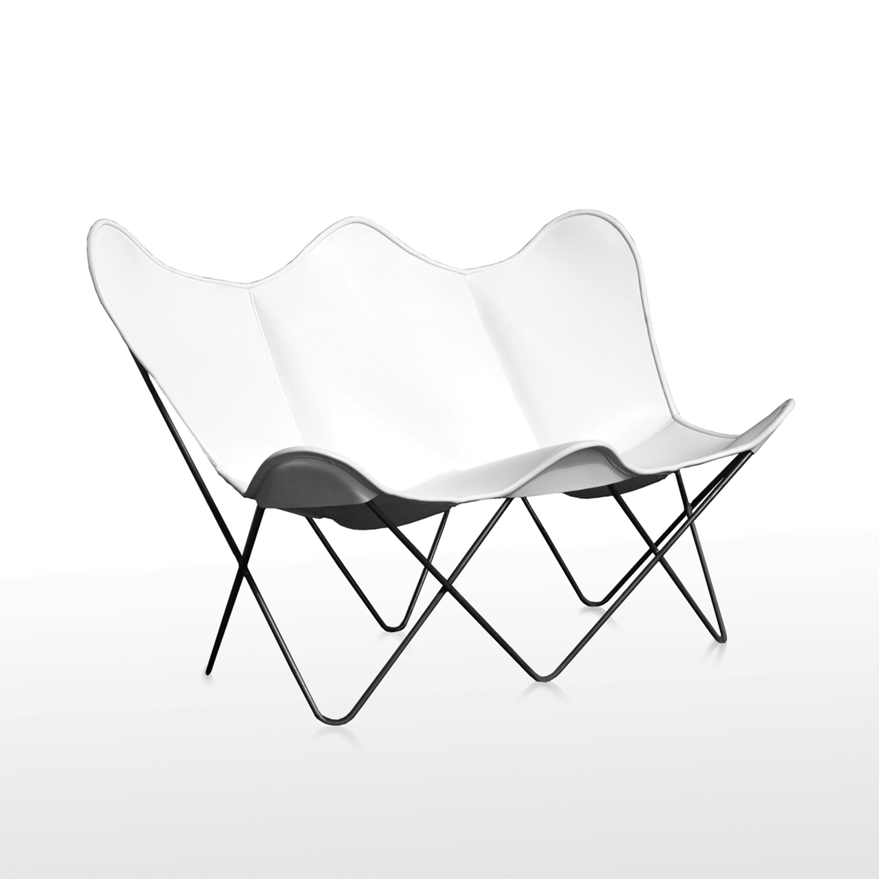 Butterfly TWIN CHAIR Leder weiss