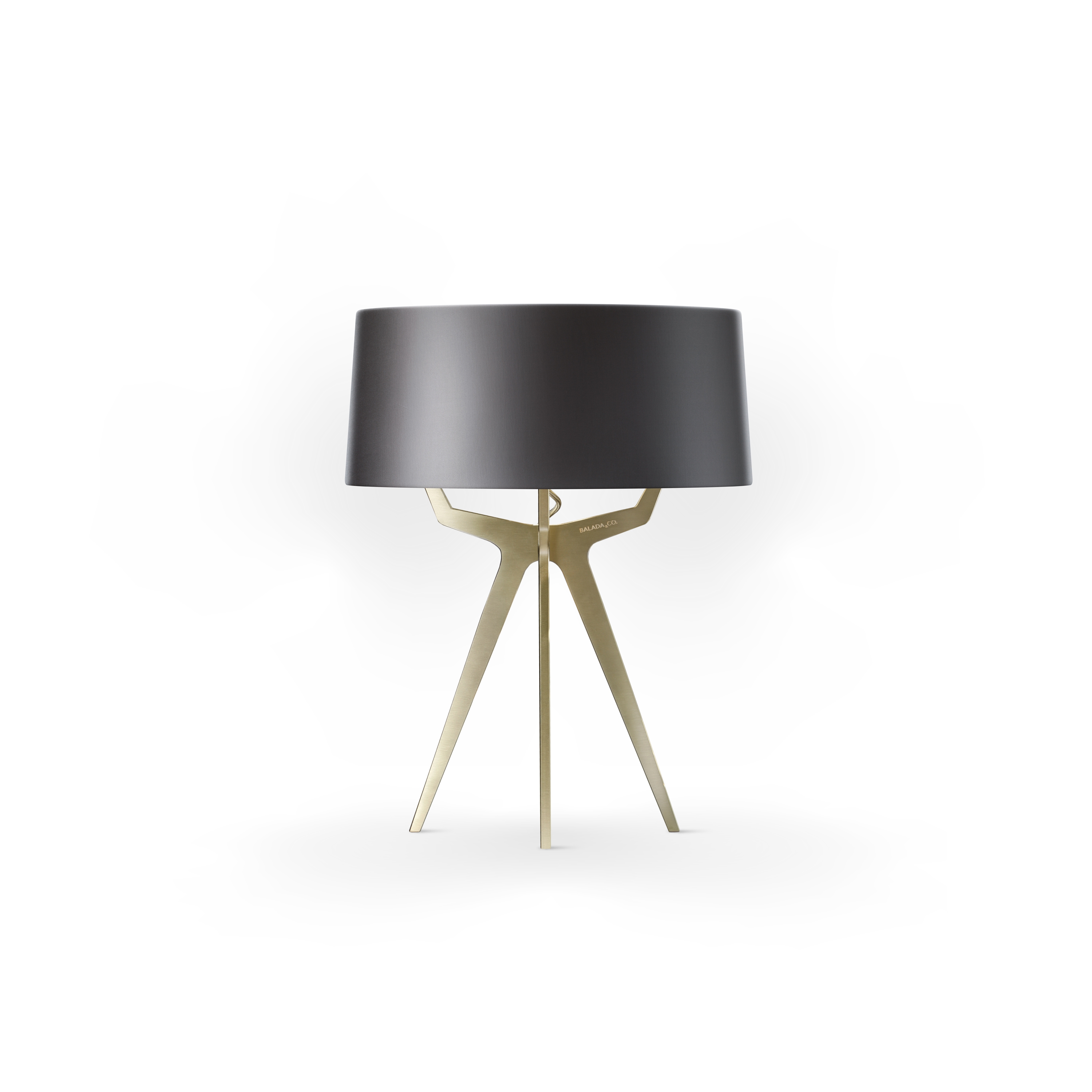 No. 35 Table Lamp Shiny-Matt Collection - Night Grey - Brass