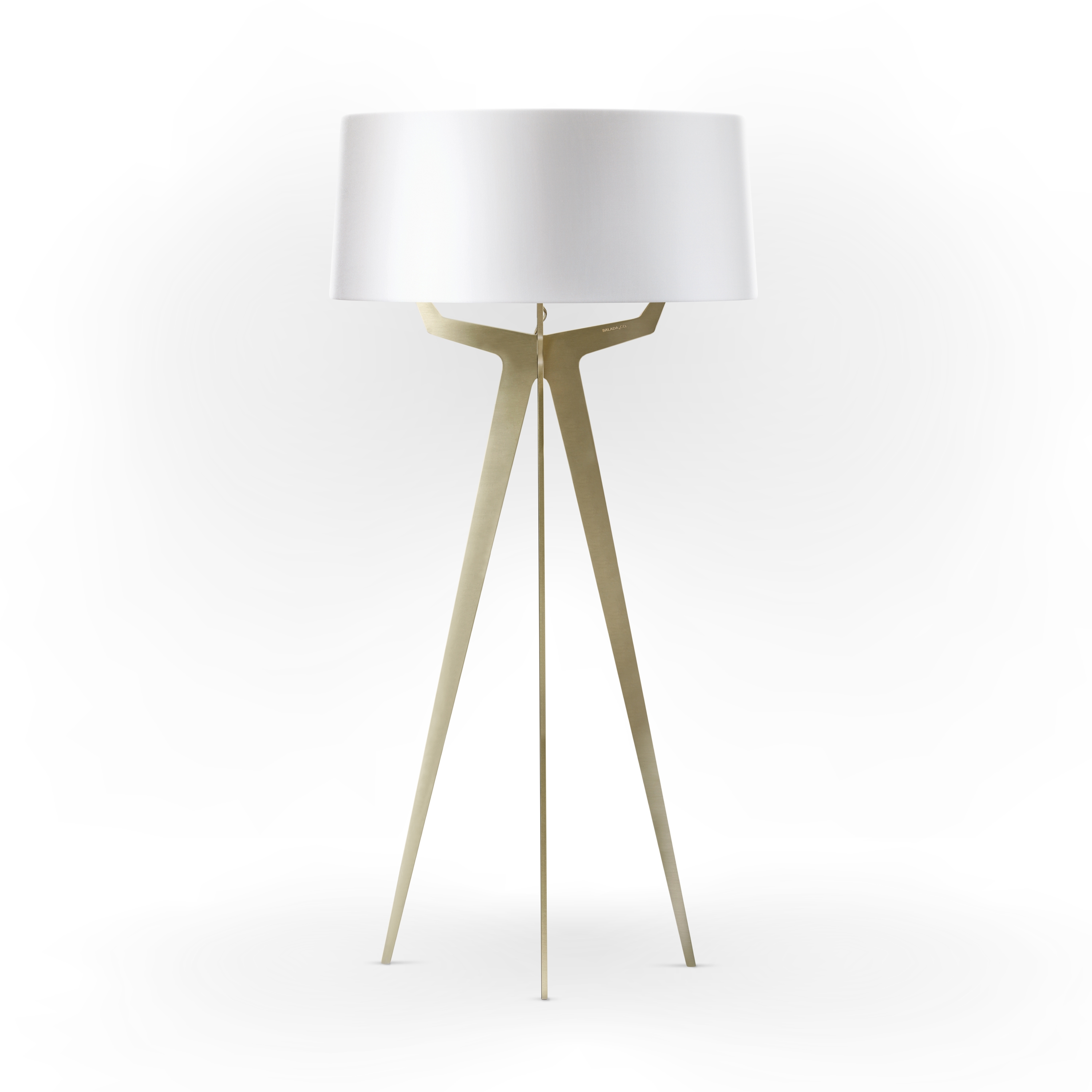 No. 35 Floor Lamp Shiny-Matt Collection - Shiny White - Brass
