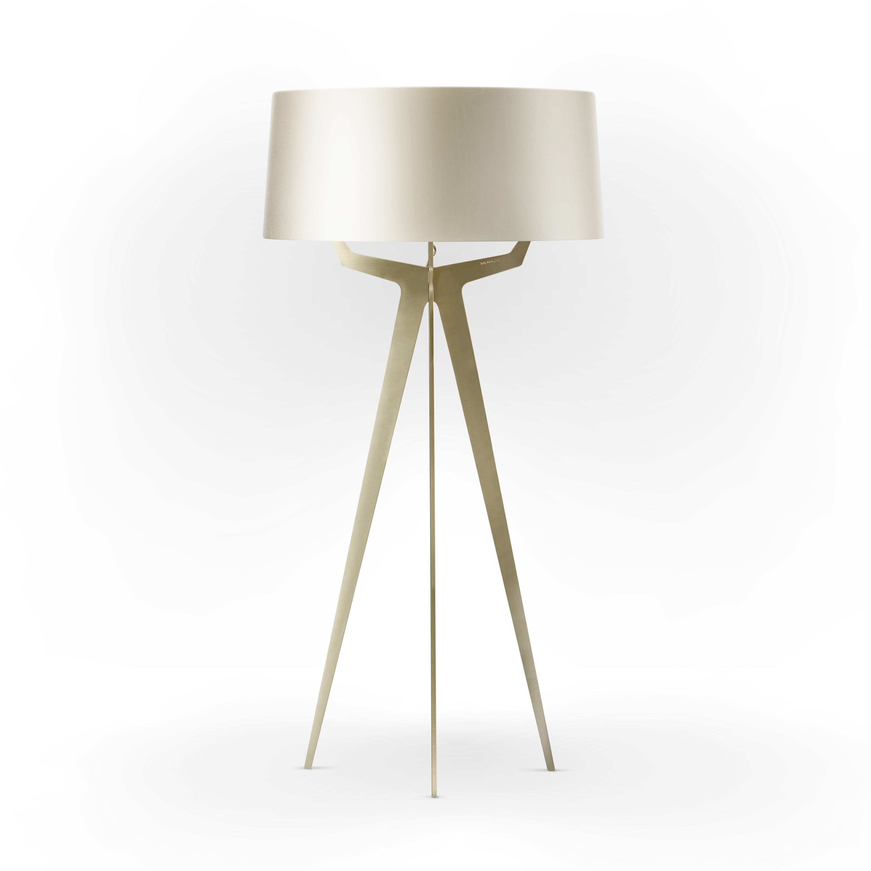 No. 35 Floor Lamp Shiny-Matt Collection - Silky Cream - Brass