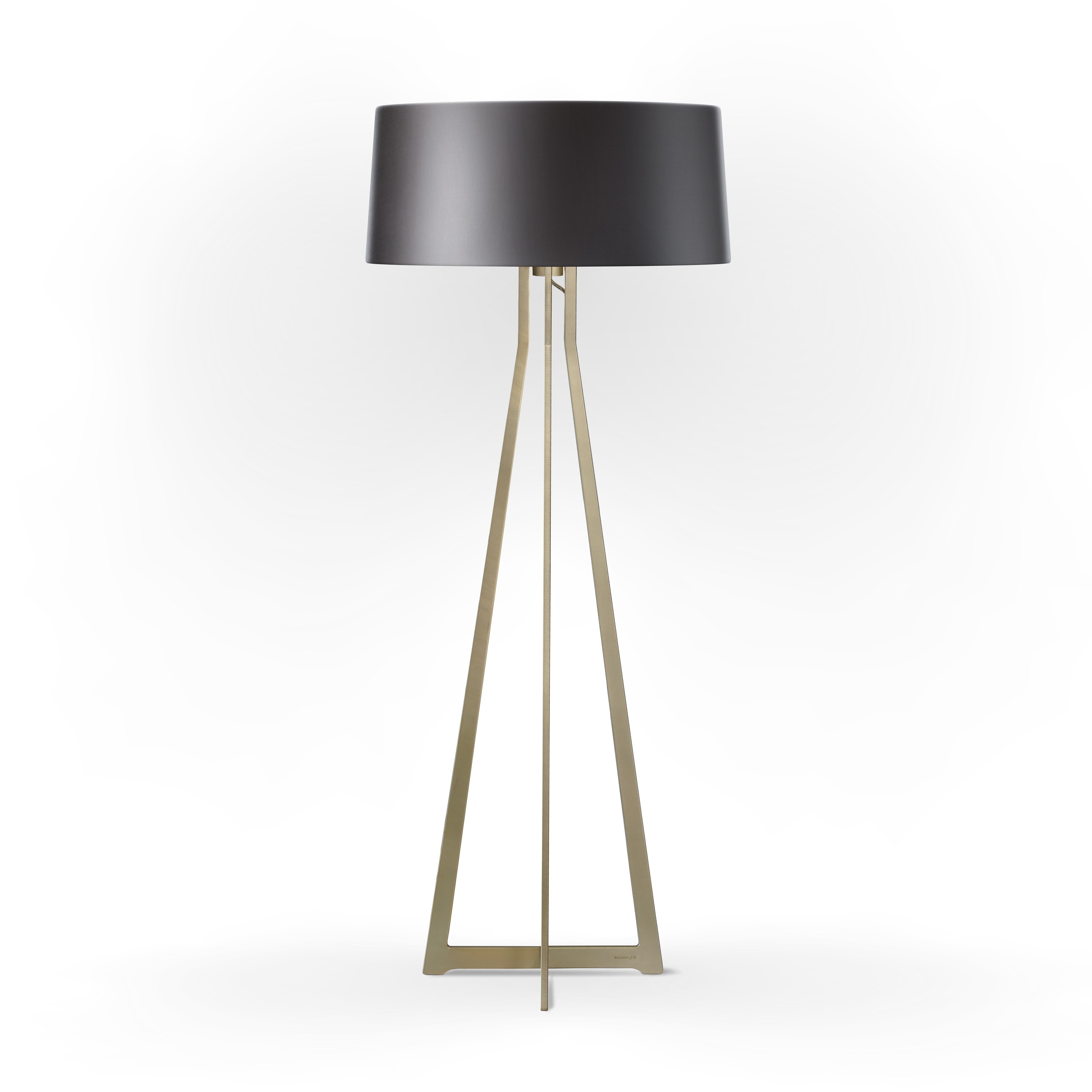 No. 47 Floor Lamp Shiny Matt- Night Grey - Brass