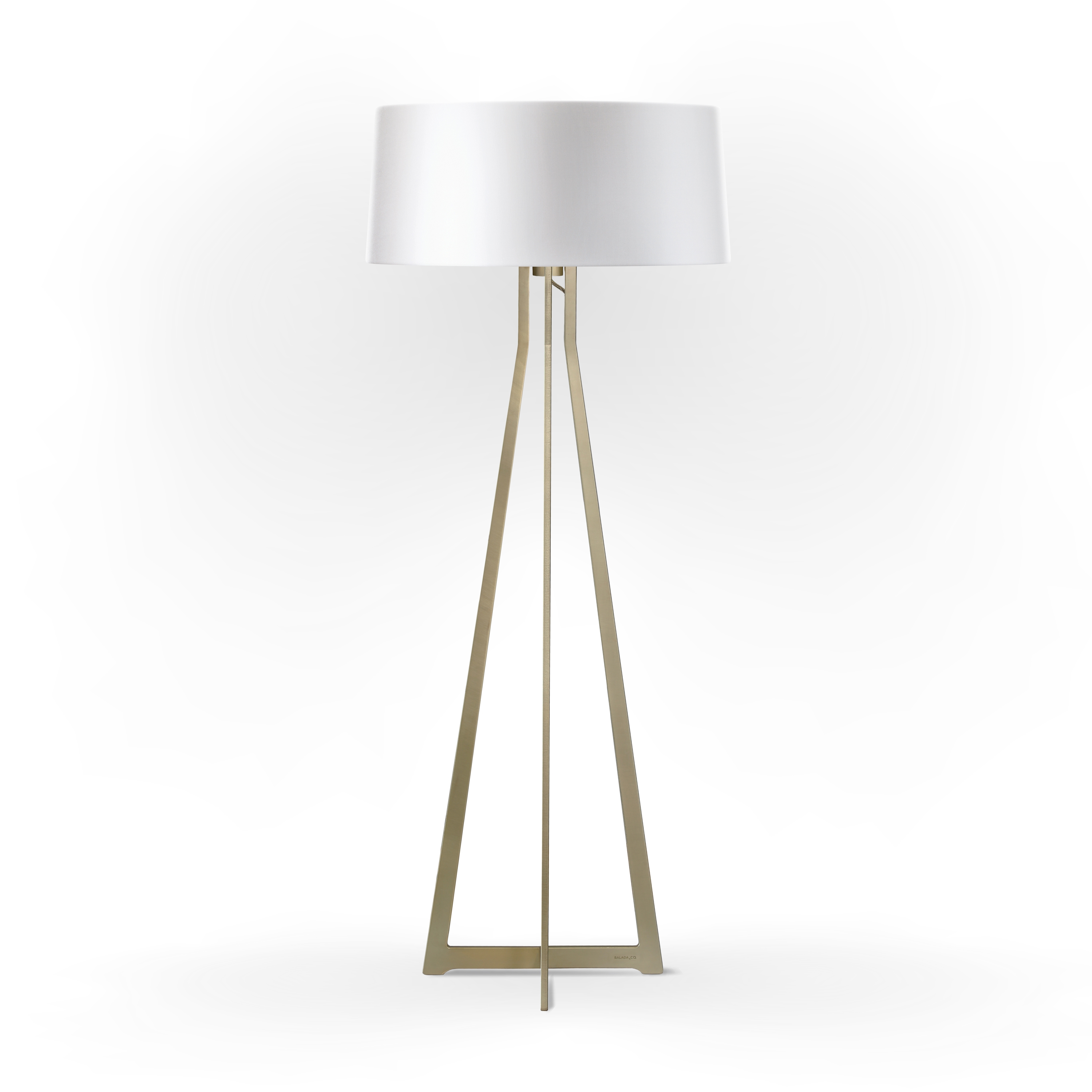 No. 47 Floor Lamp Shiny Matt- Shiny White - Brass