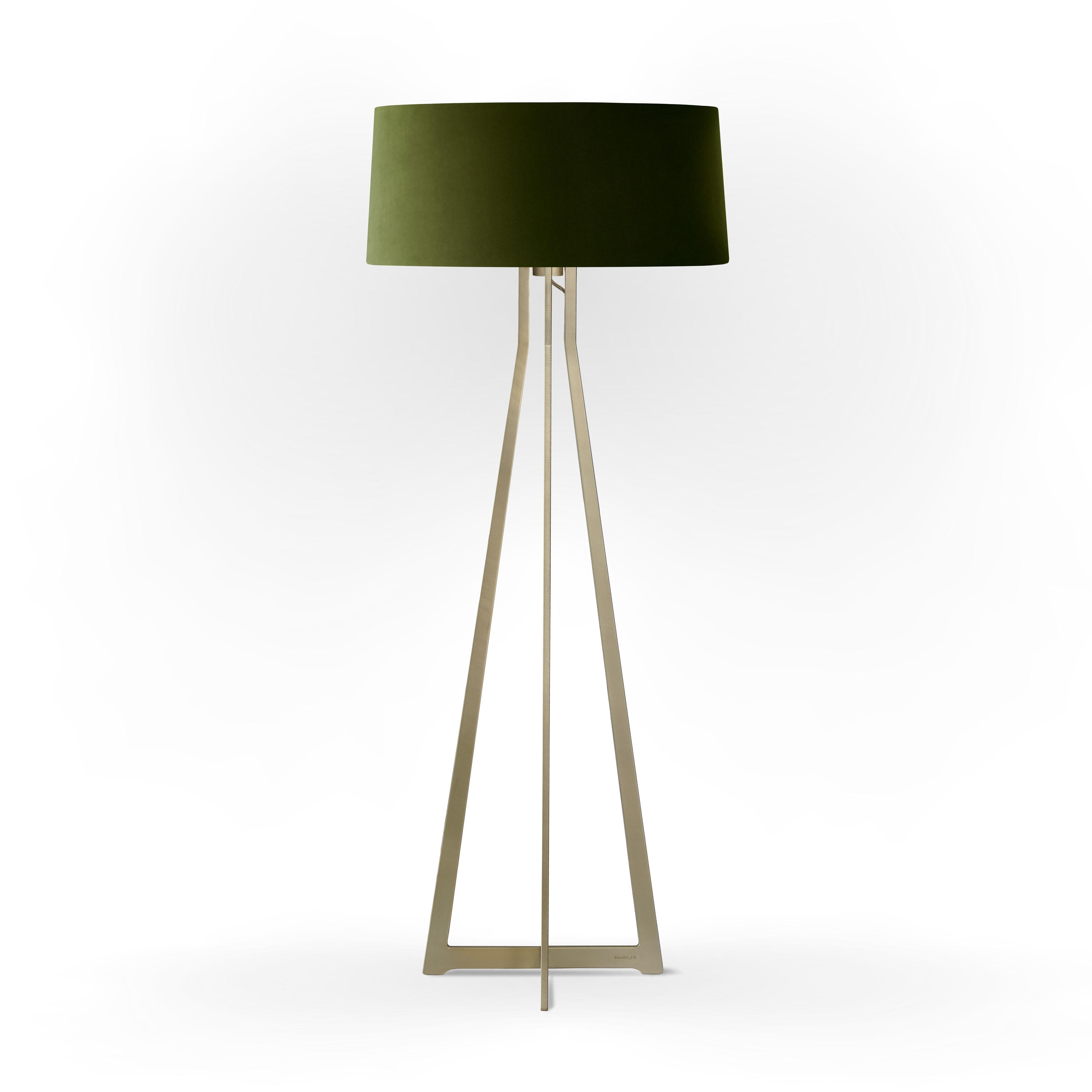 No. 47 Floor Lamp Velvet Collection - Olive - Brass