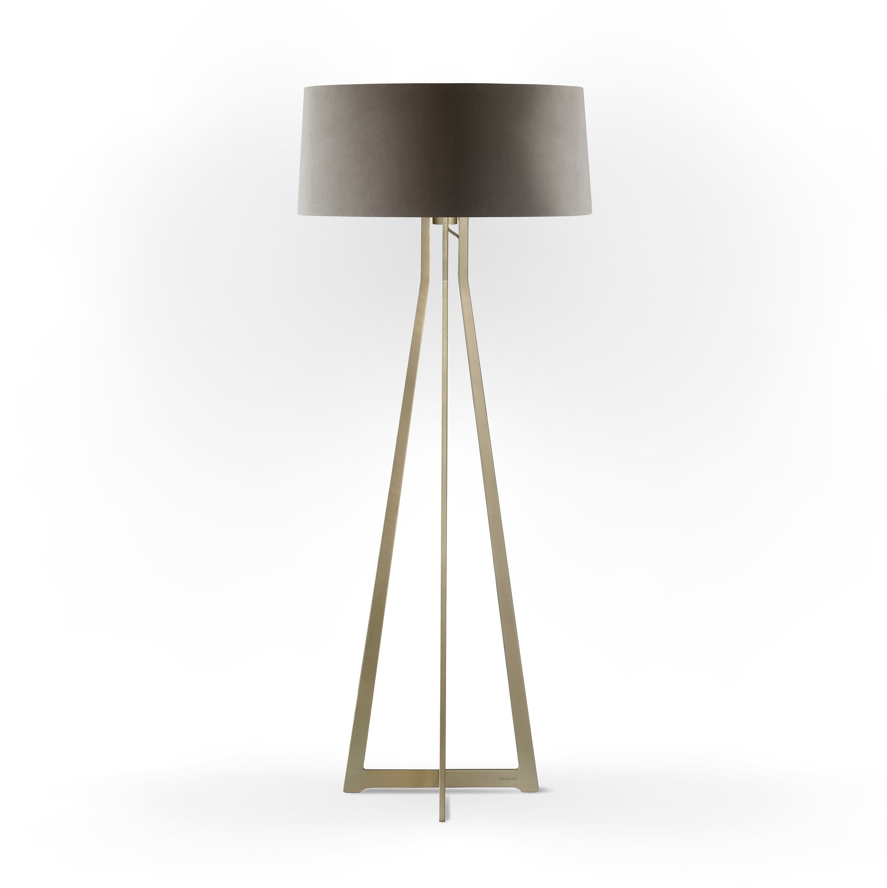 No. 47 Floor Lamp Velvet Collection - Smoke - Brass