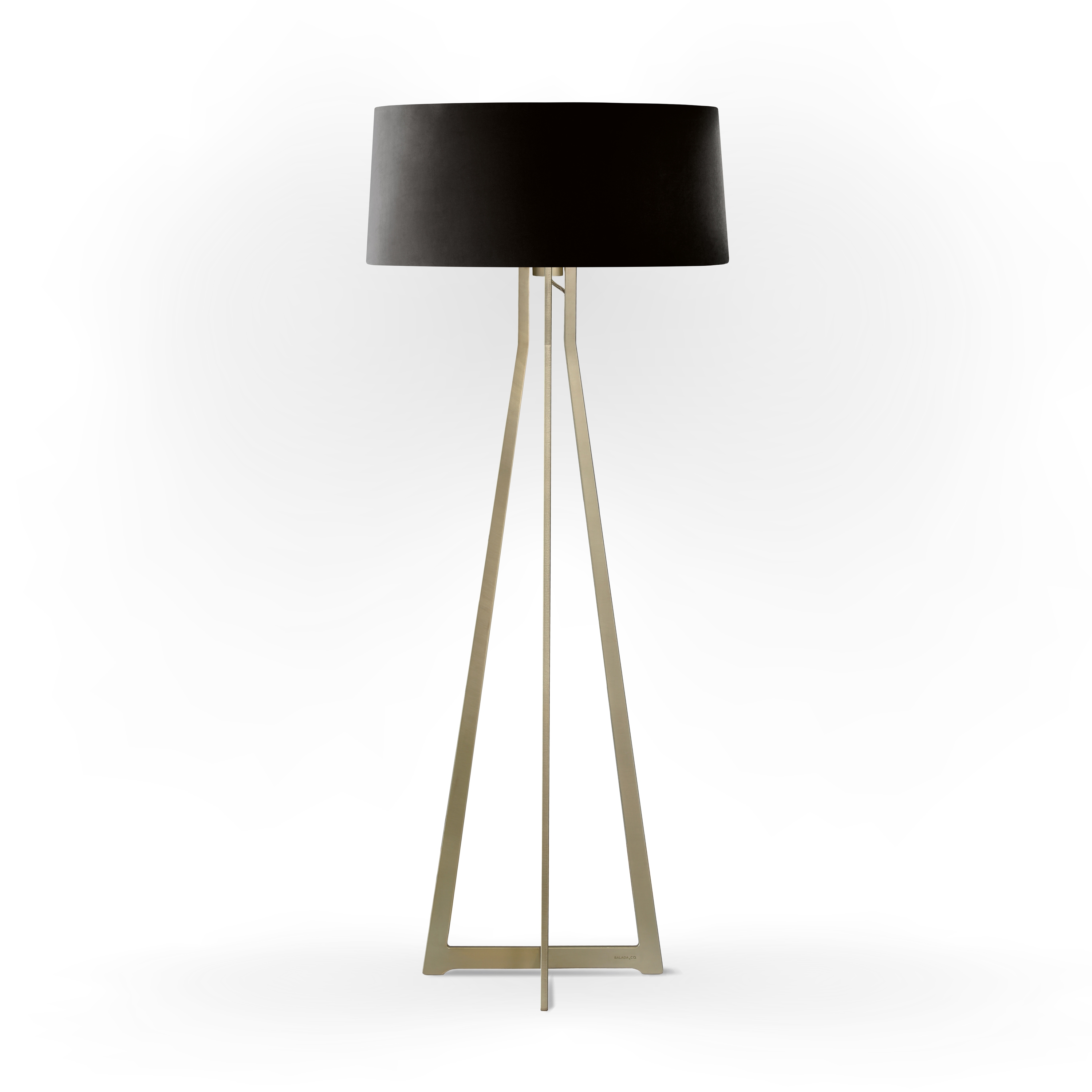 No. 47 Floor Lamp Velvet Collection - Nero - Brass