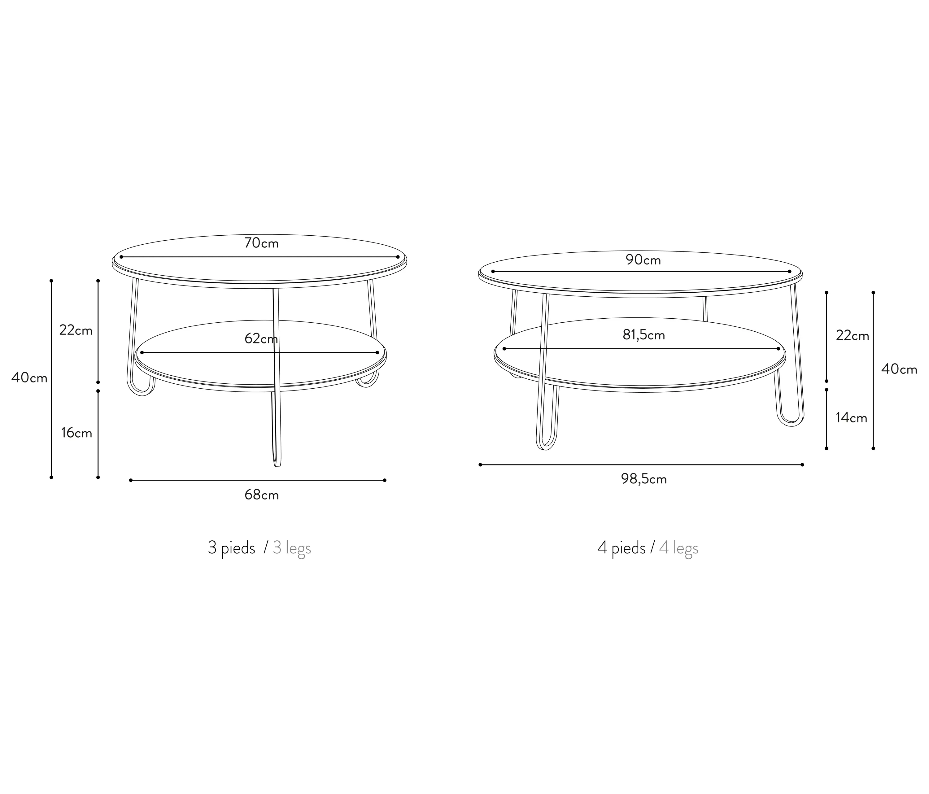 Hartô - Eugenie | Coffee table 70cm, white