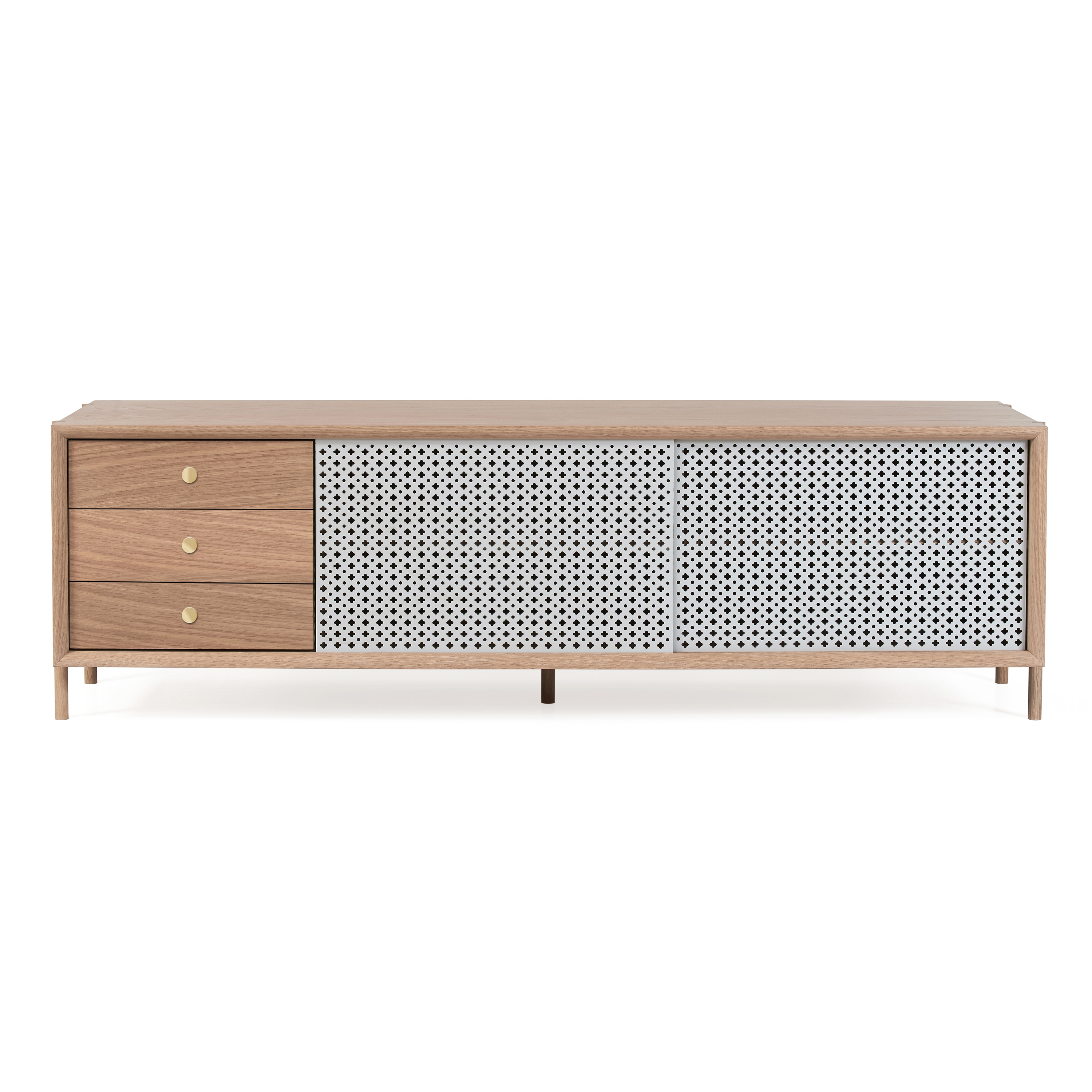 Gabin | sideboard 162cm with drawers, light grey